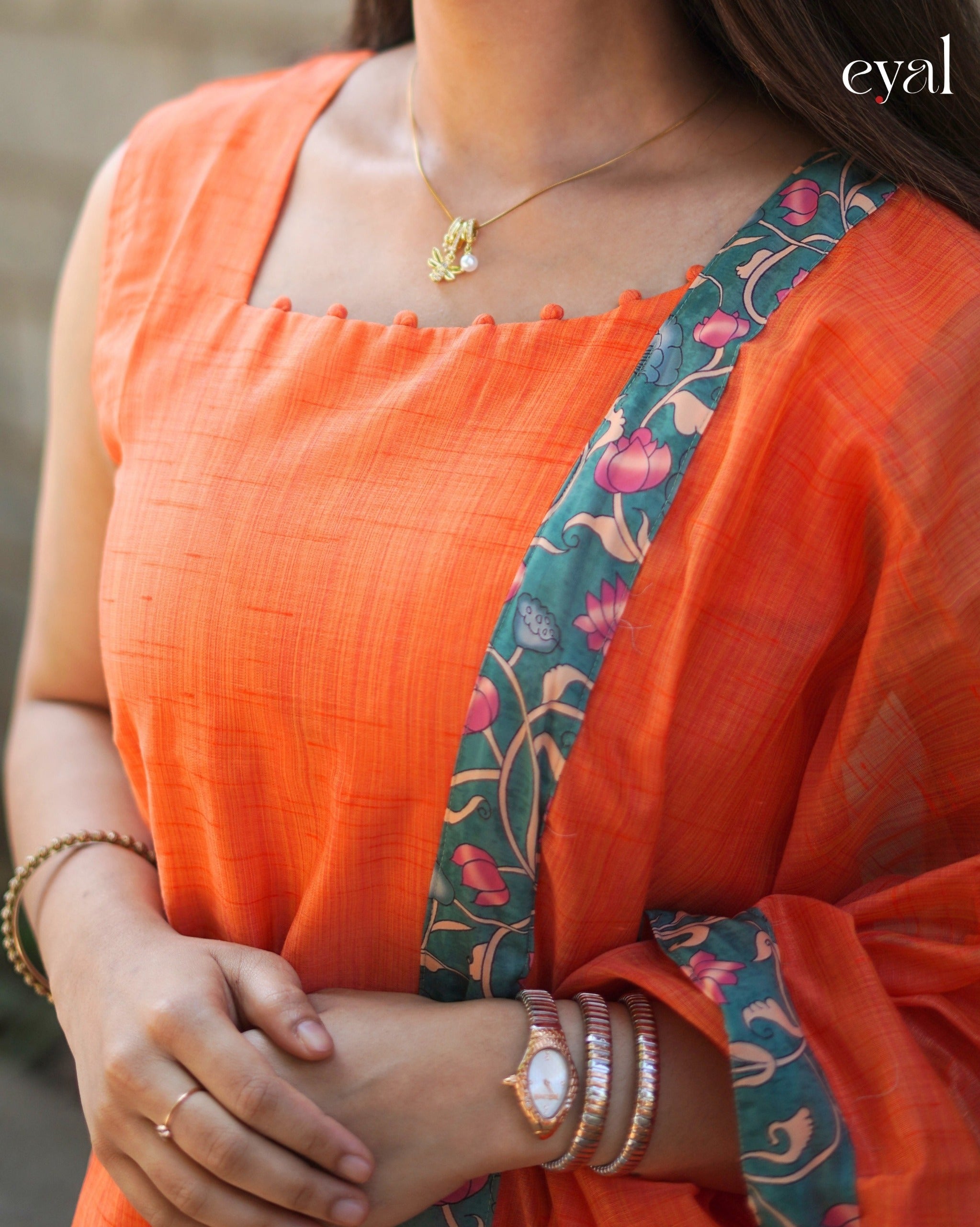 Sunwoven jute cotton kurti with dupatta