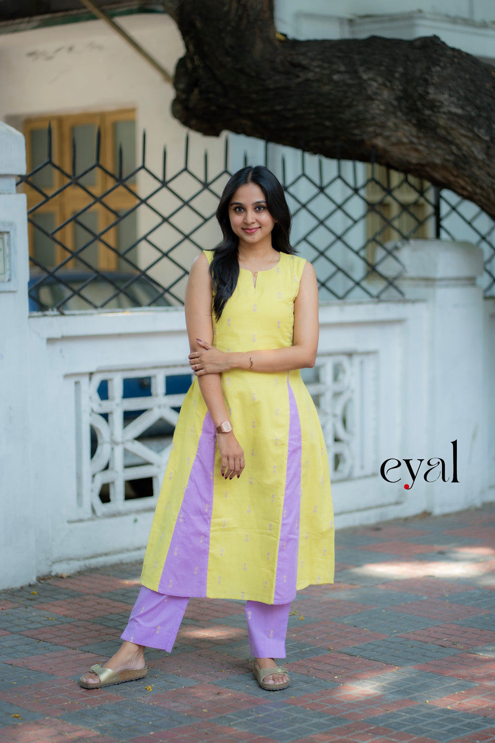 Lemon Lavender handloom cotton set