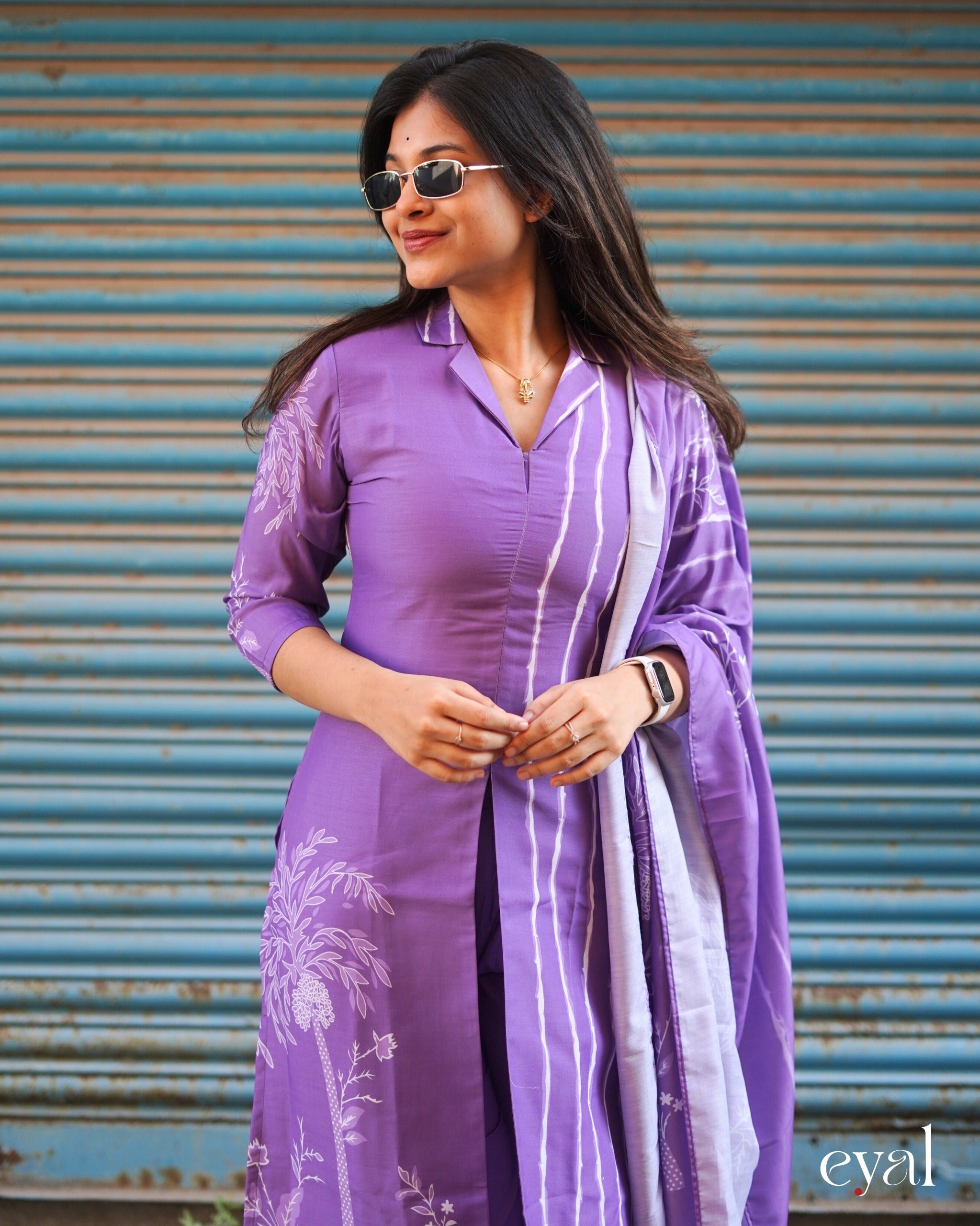 Lavender muslin suit