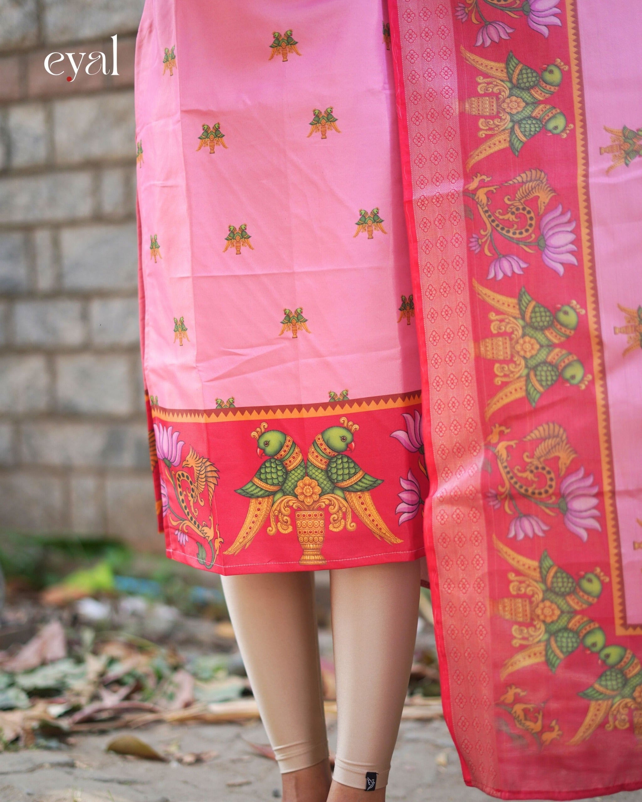 Tanjore canvas kurti with dupatta