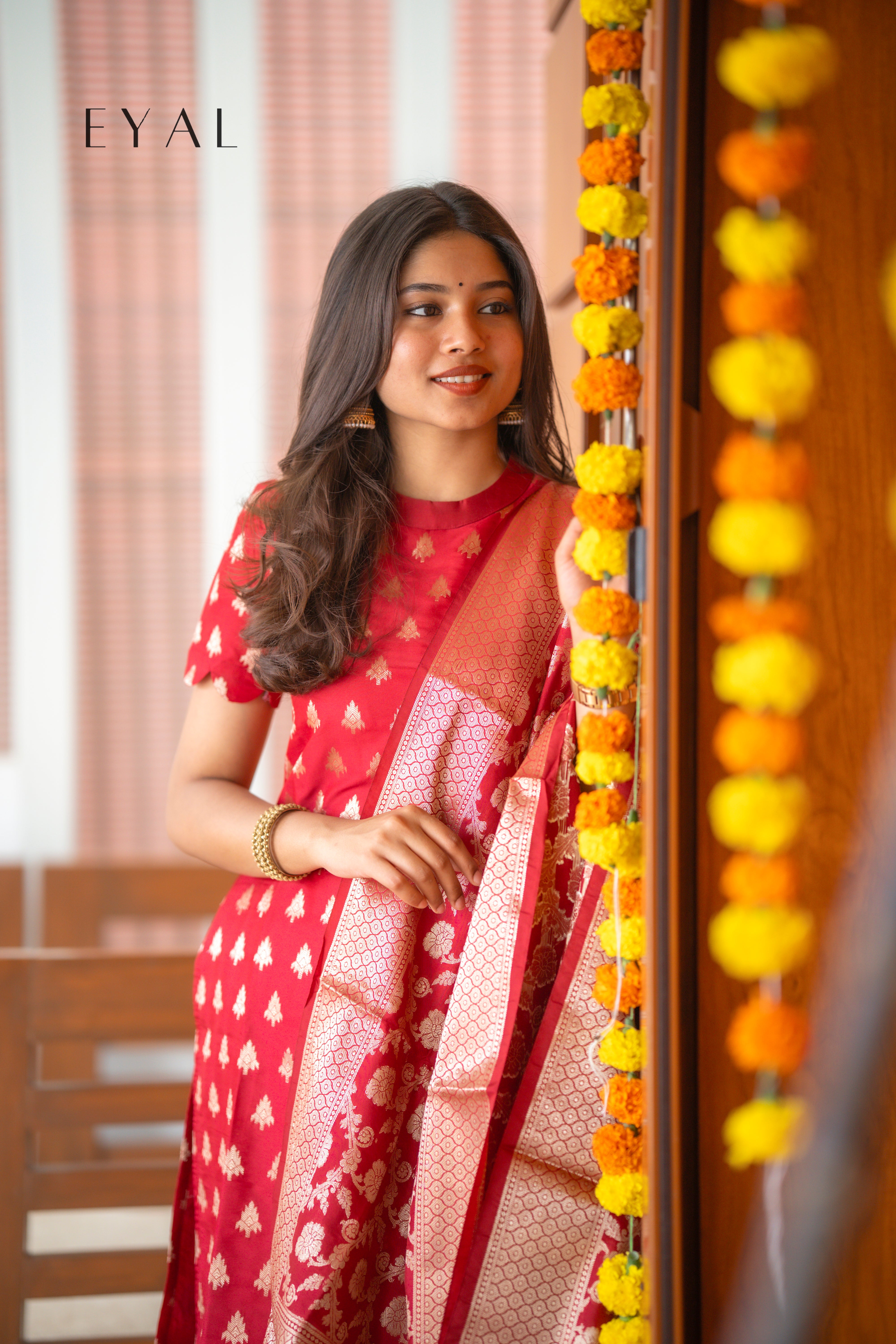 Scarlet banarasi silk suit