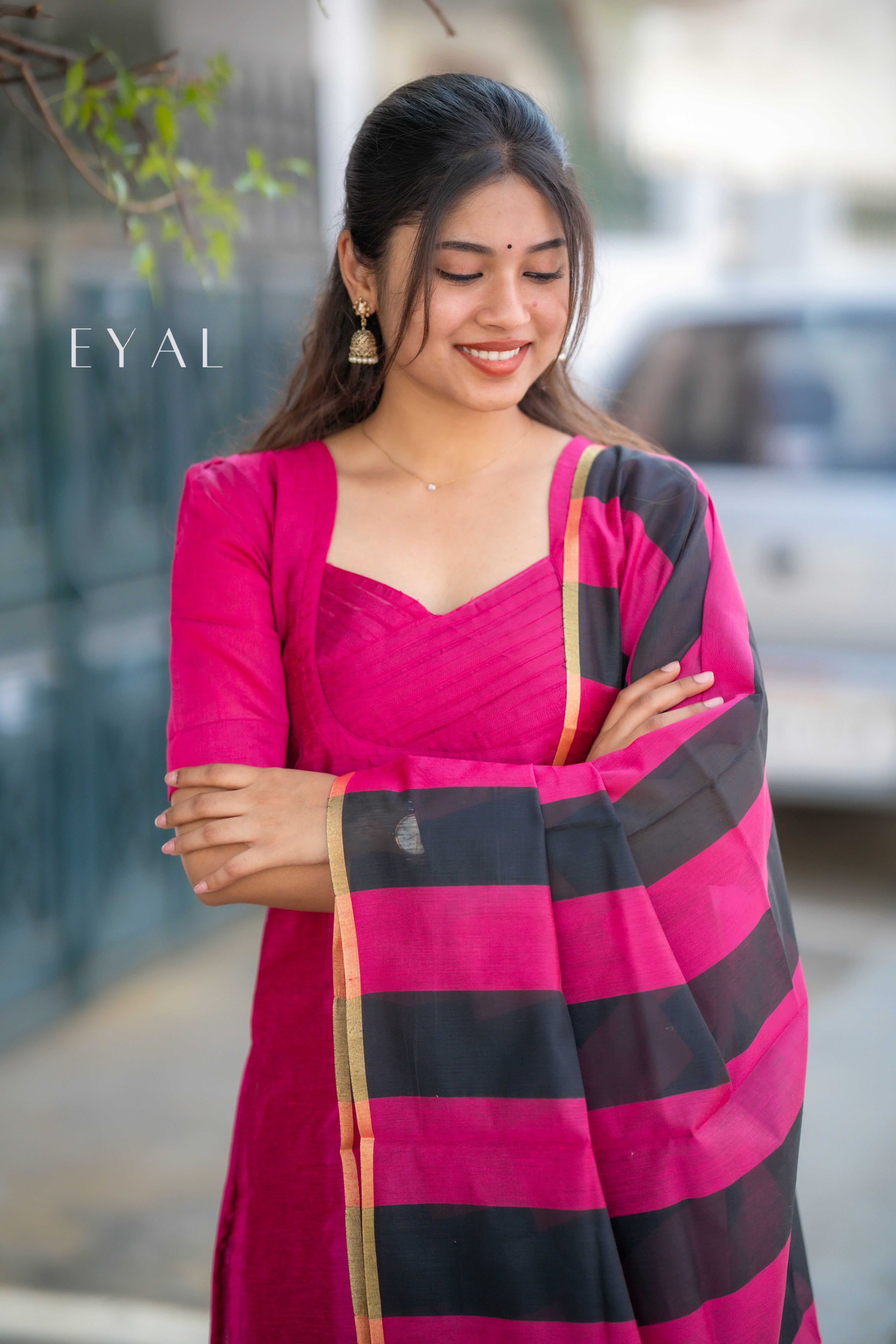 Rose blush silk suit