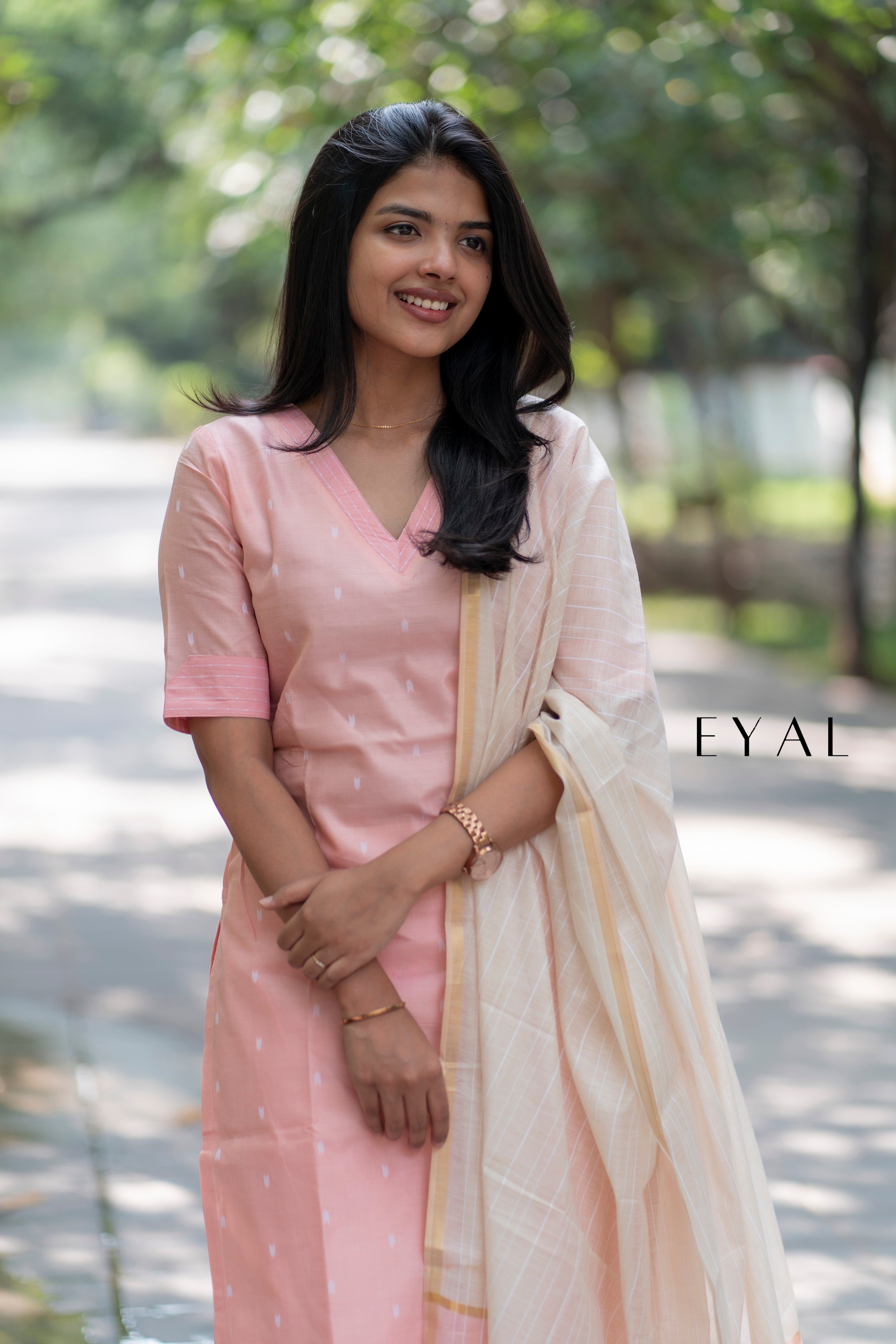 Pink raw silk kurta suit -1408