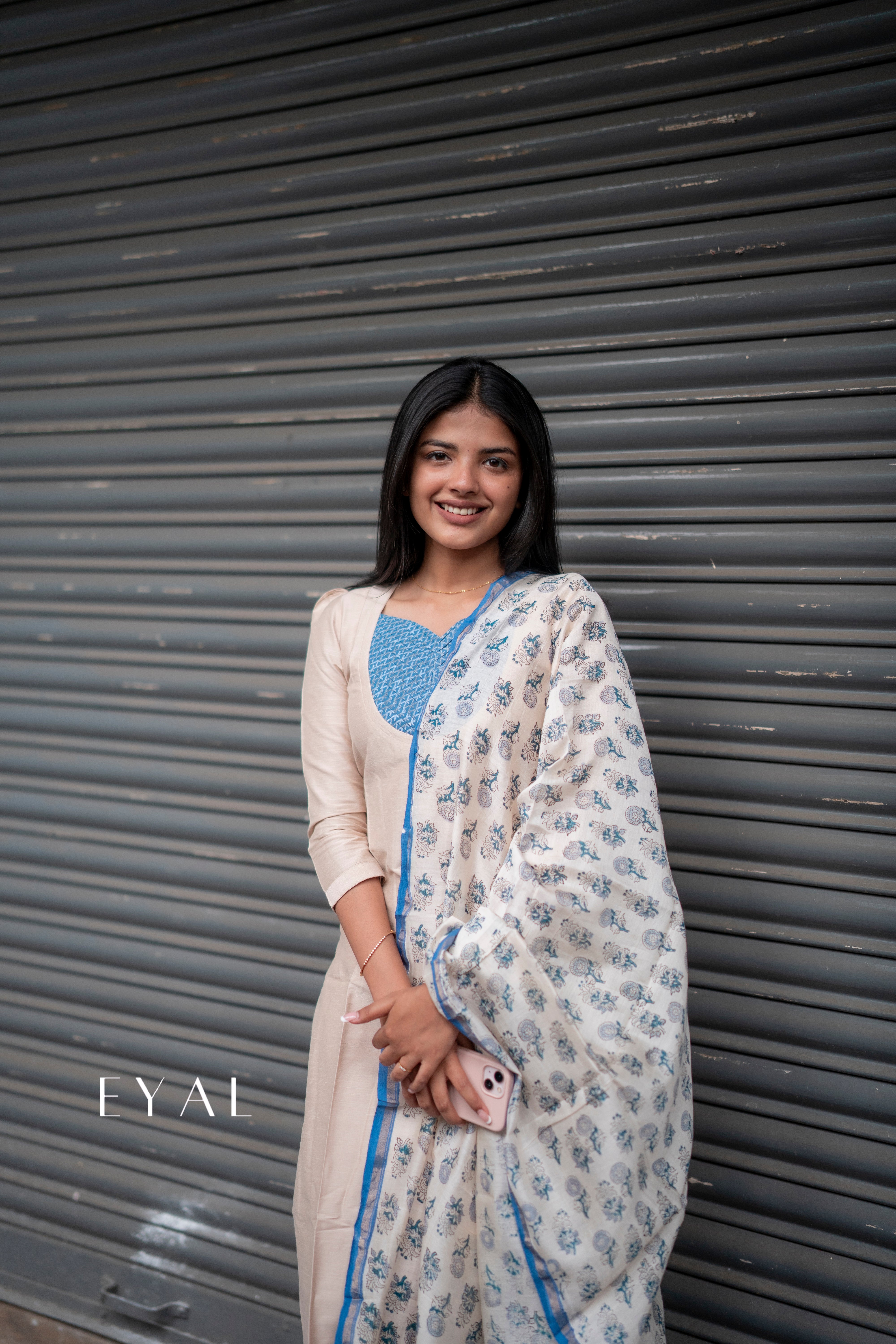 Raw silk kurti with chanderi duppatta