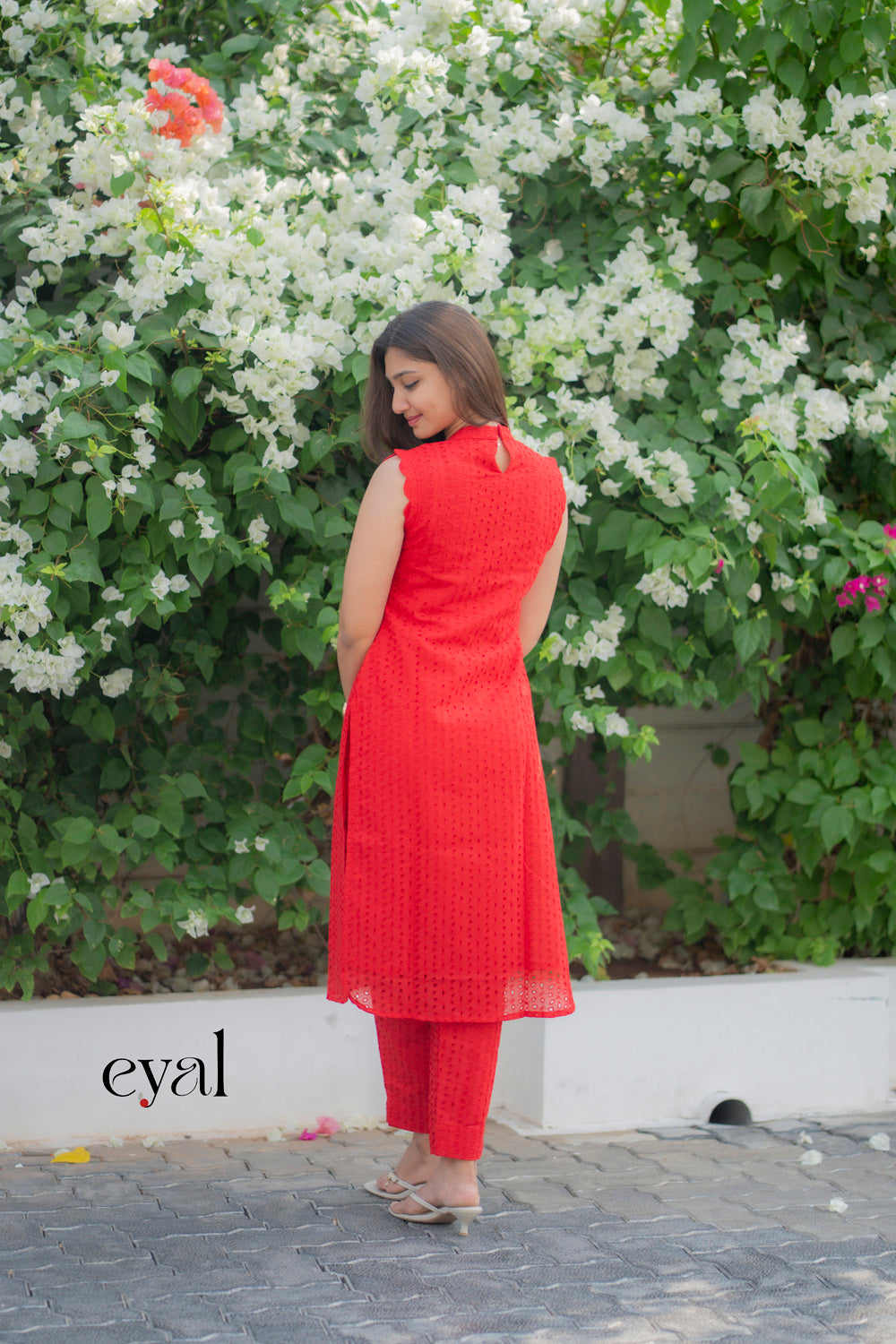 Red mood only hakoba kurta set