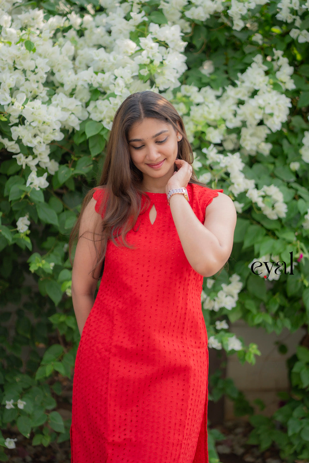 Red mood only hakoba kurta set