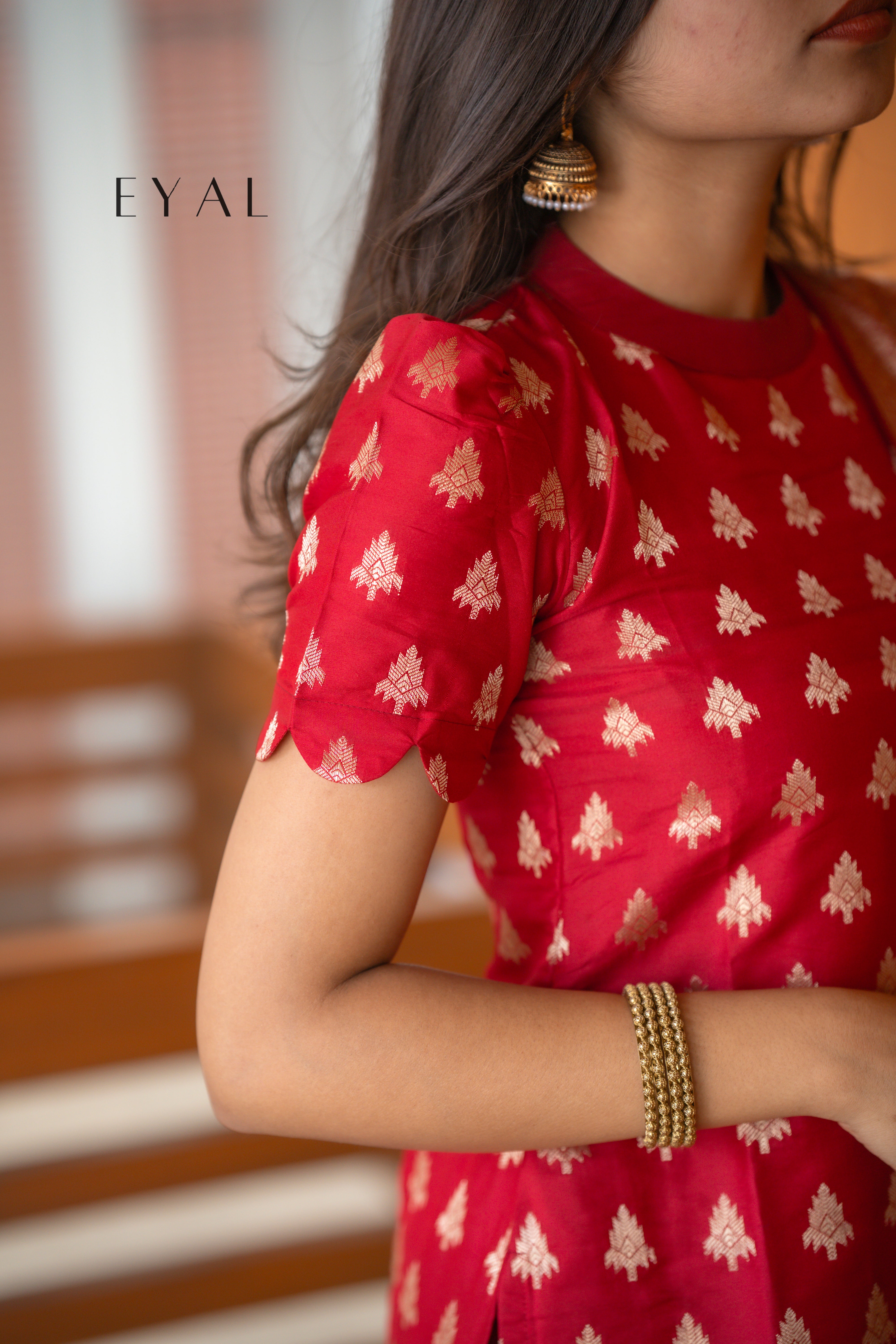 Scarlet banarasi silk suit