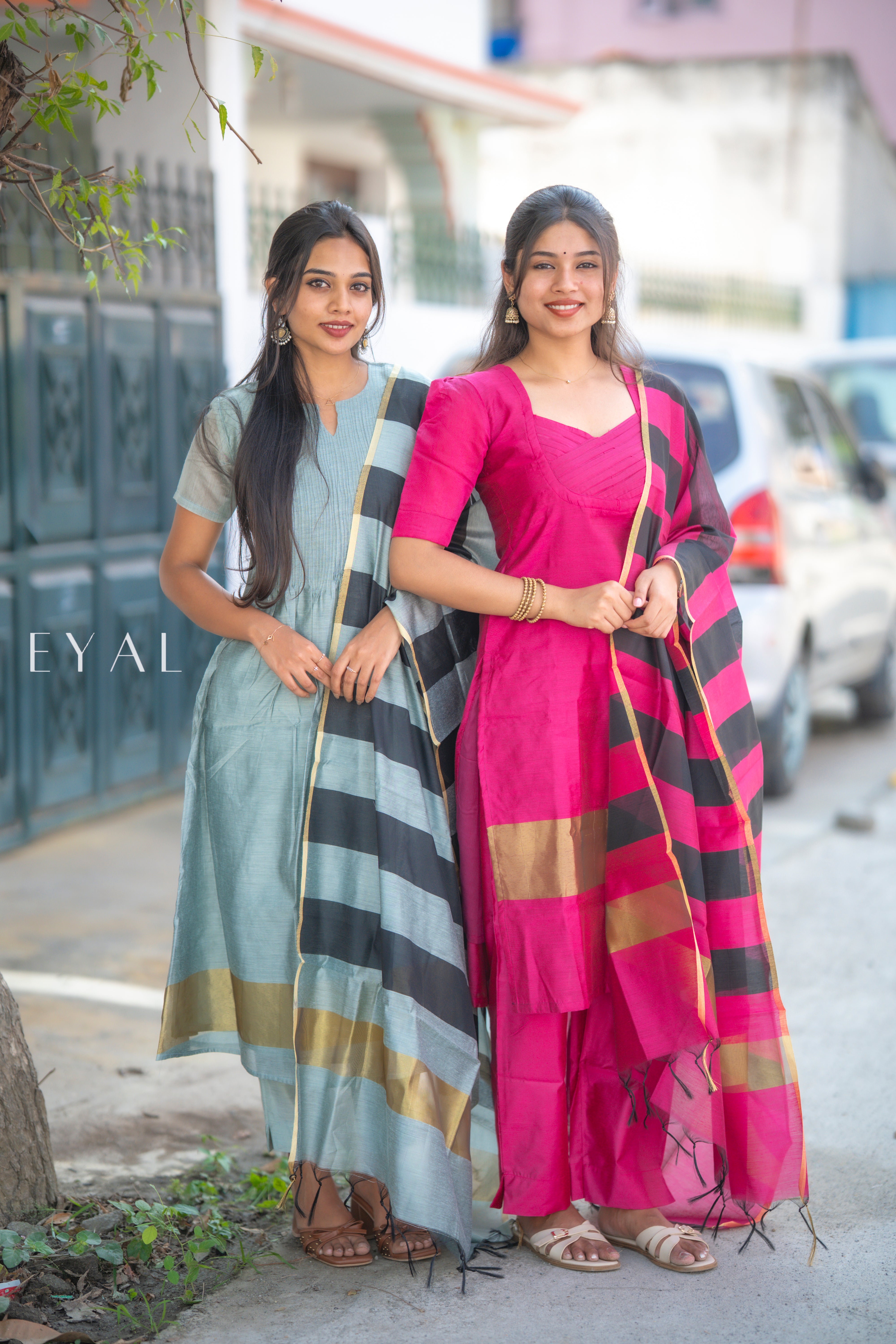 Rose blush silk suit