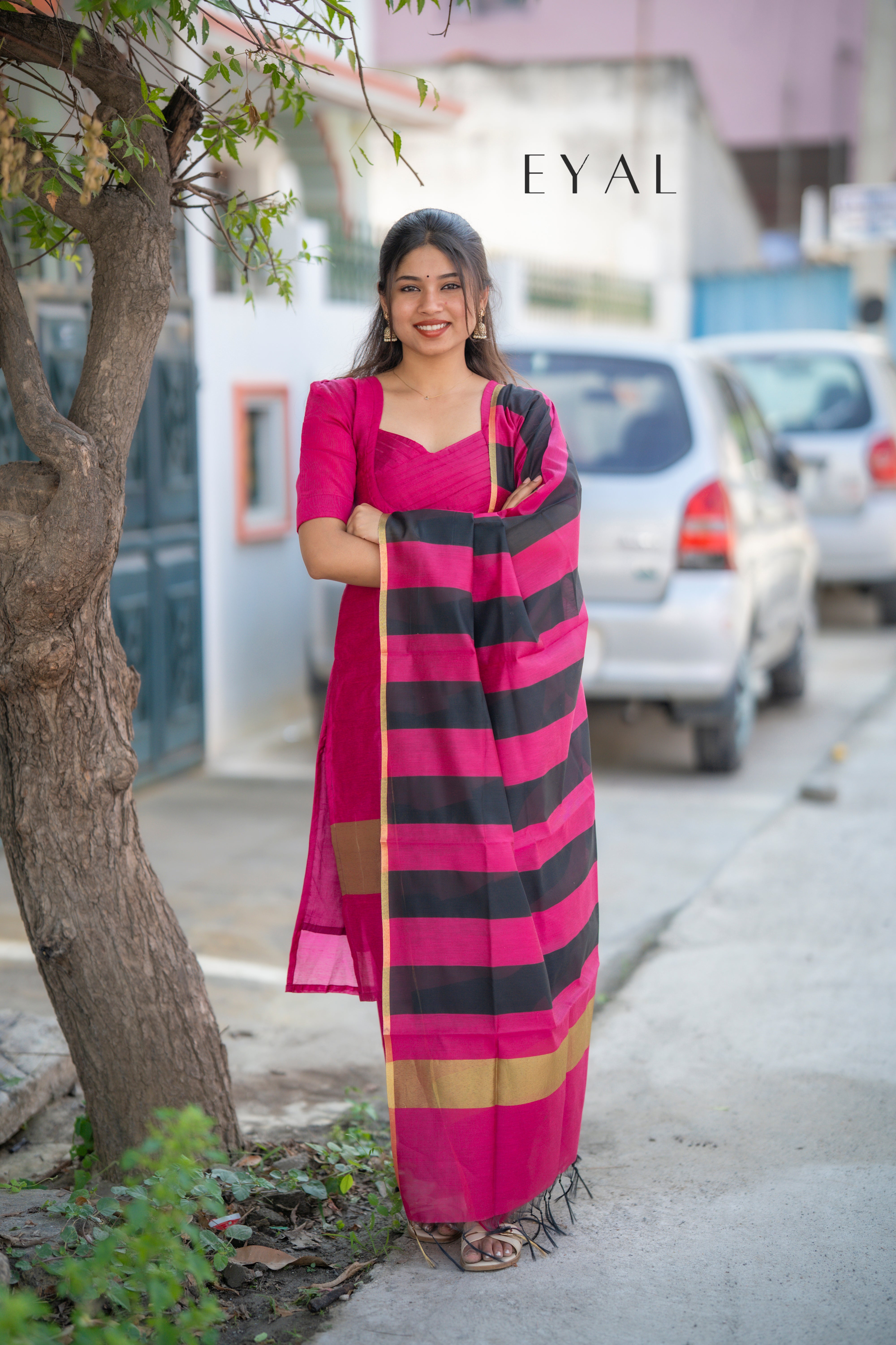 Rose blush silk suit