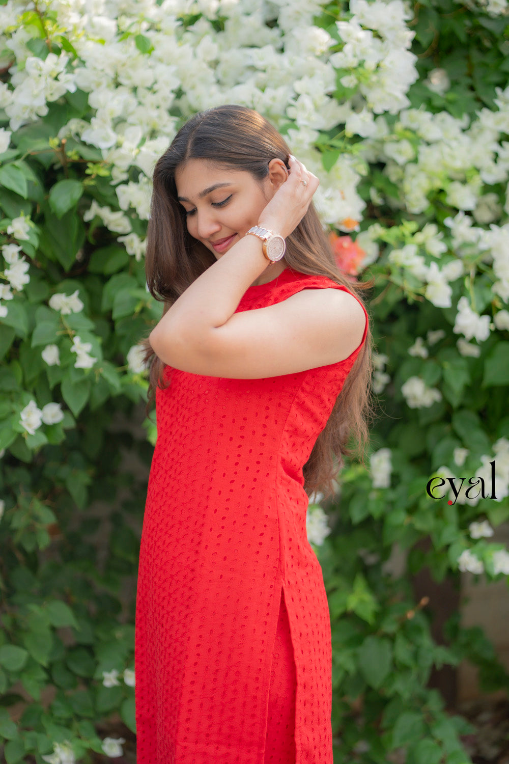 Red mood only hakoba kurta set