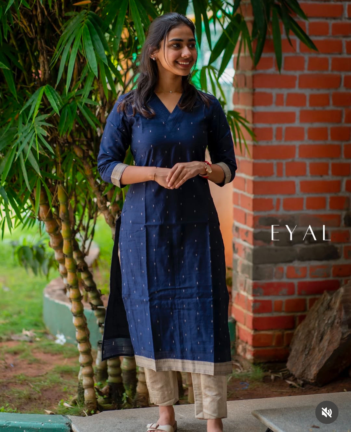 Blue raw silk kurta suit -1315