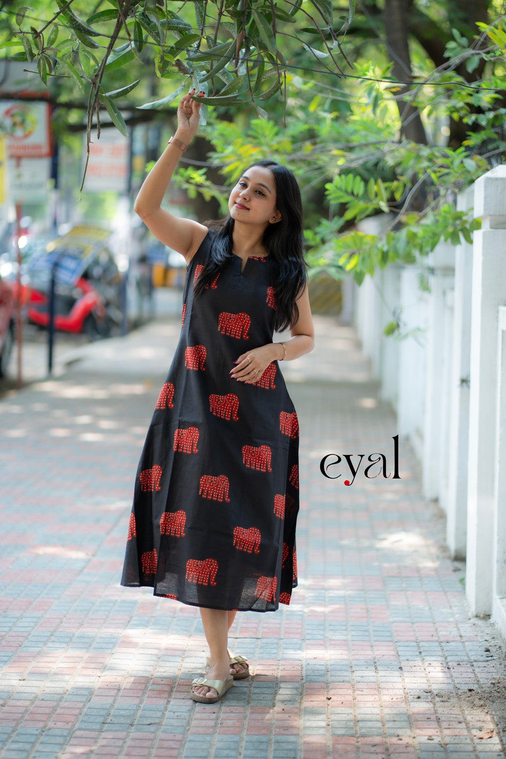 Elephant cotton a-line maxi/kurti