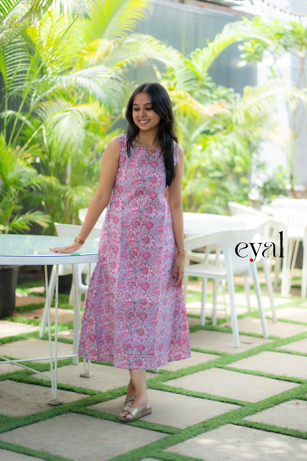 Lilac blosson a-line kurti/ maxi