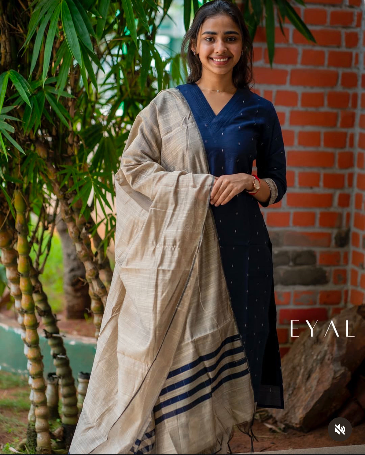 Blue raw silk kurta suit -1315