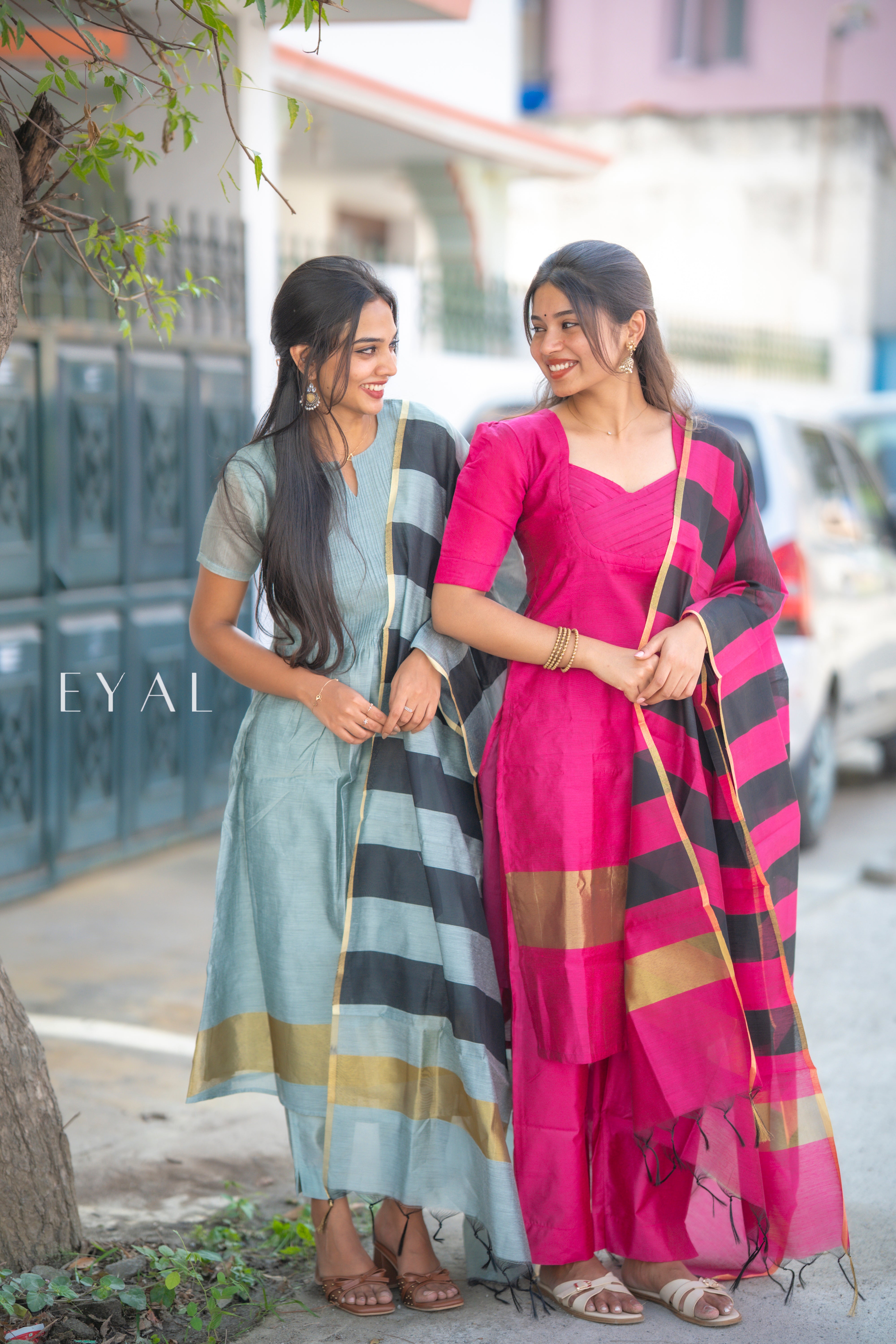 Rose blush silk suit