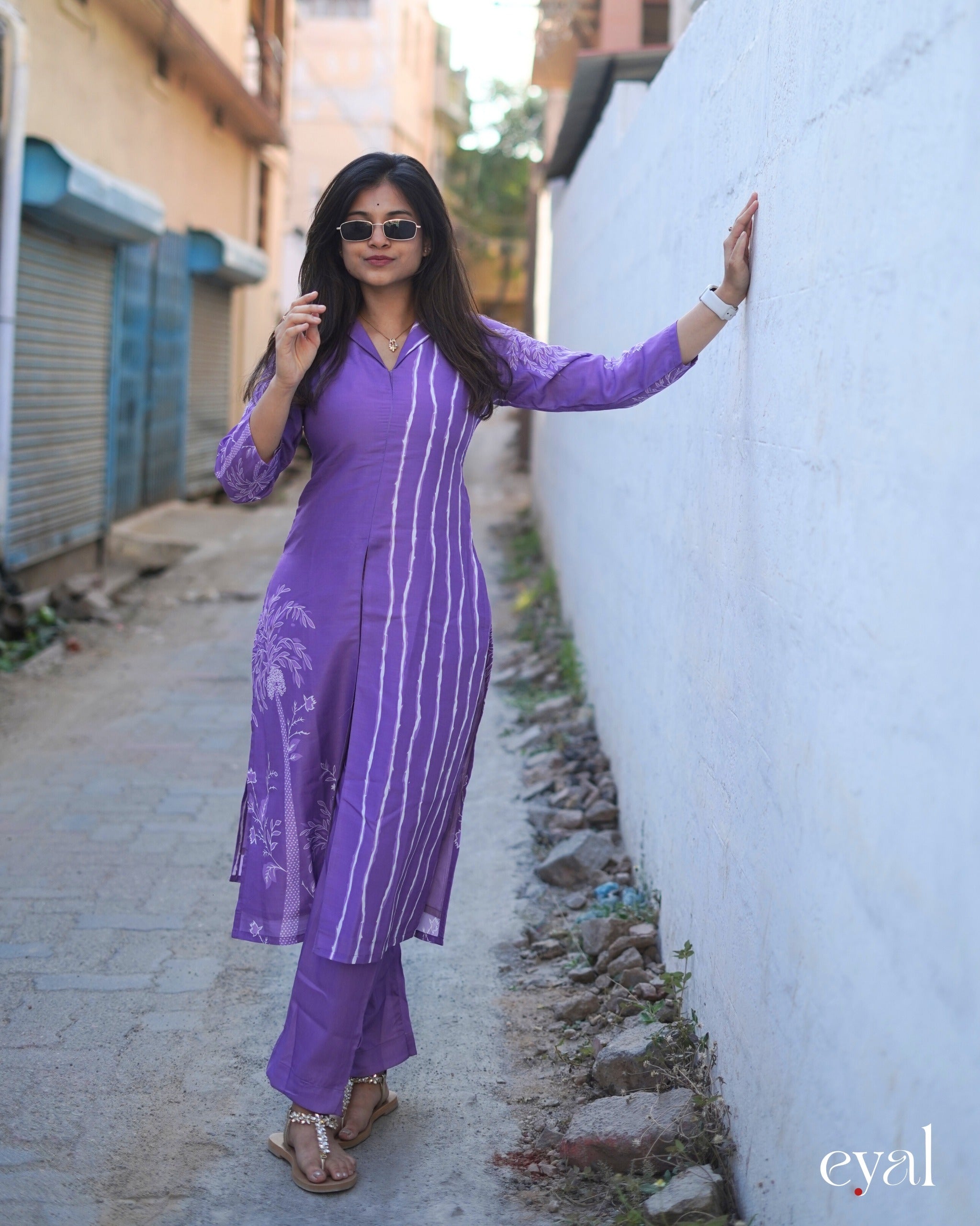 Lavender muslin suit