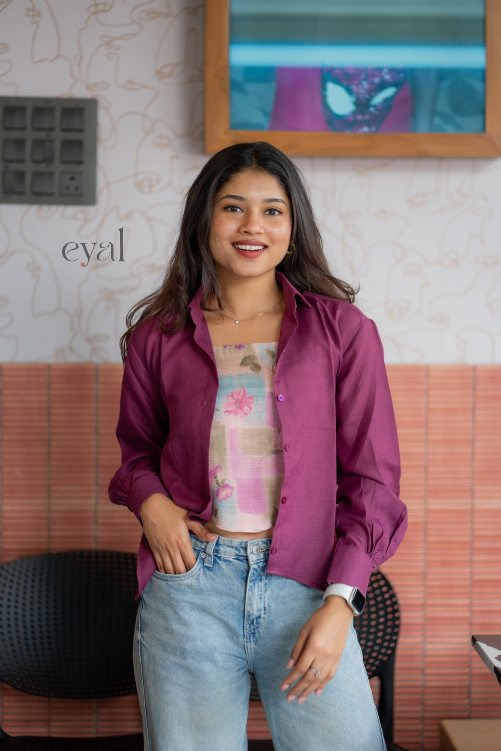 Mulberry crop top & shirt