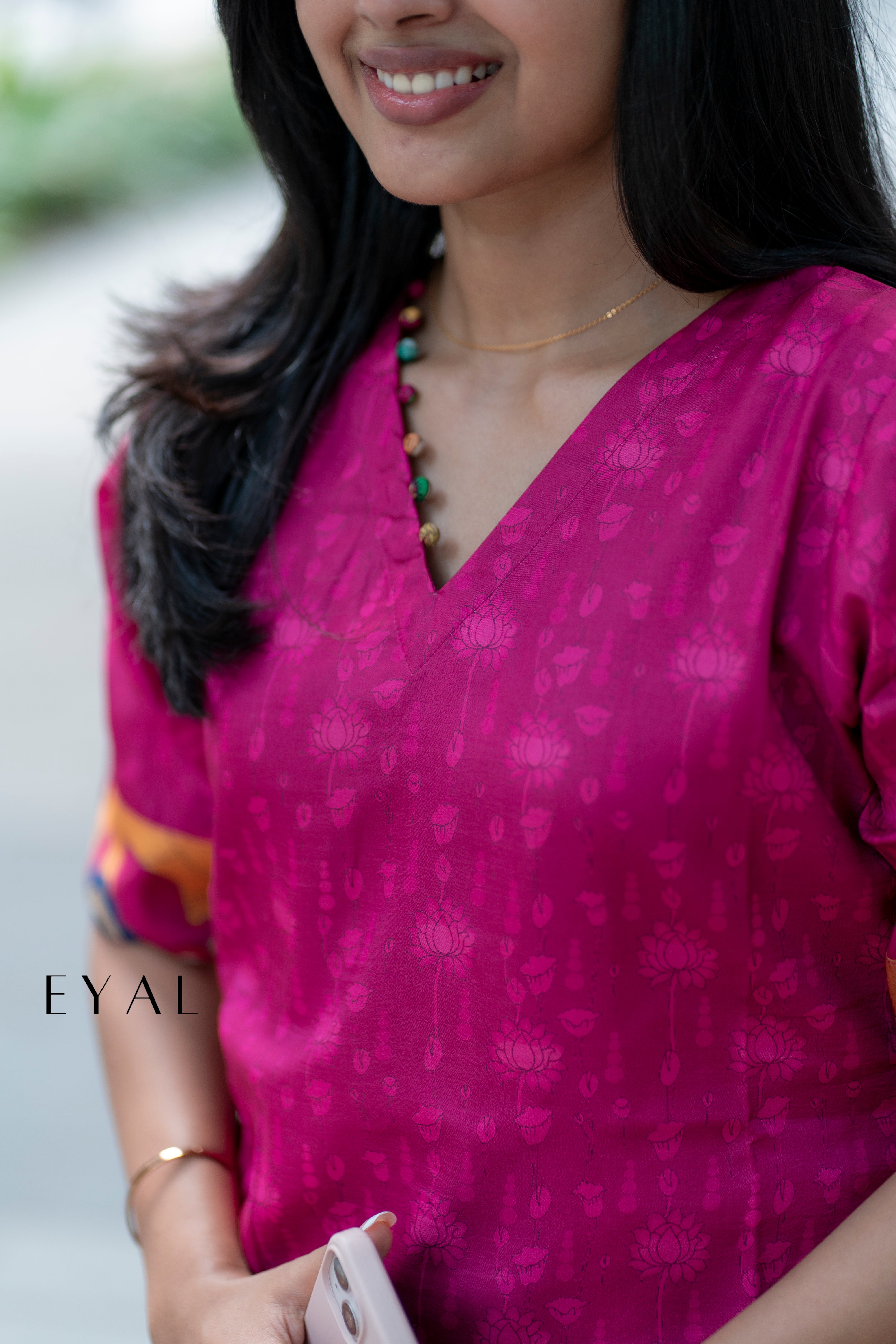 Pink kalamkari kurta set