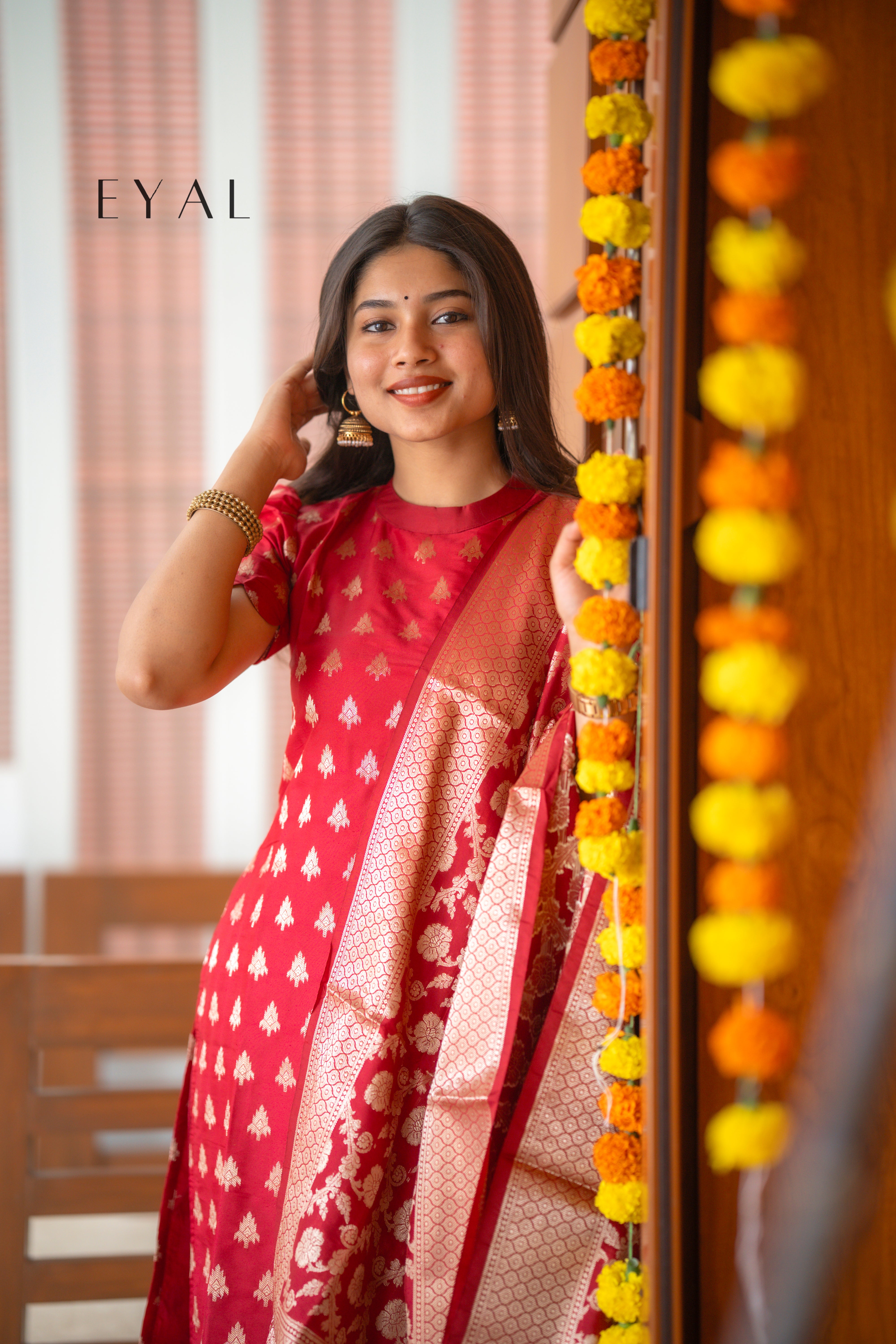 Scarlet banarasi silk suit