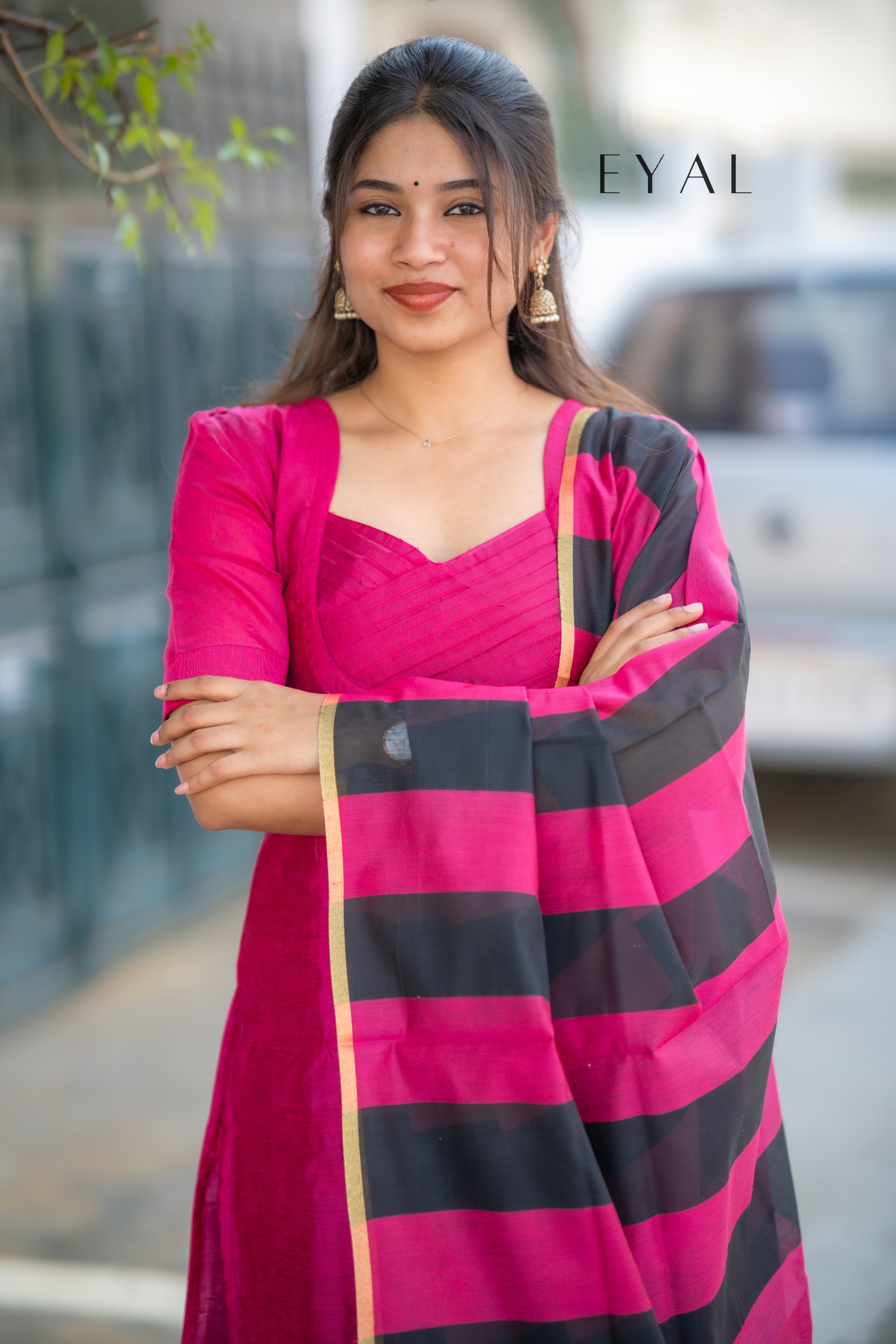 Rose blush silk suit