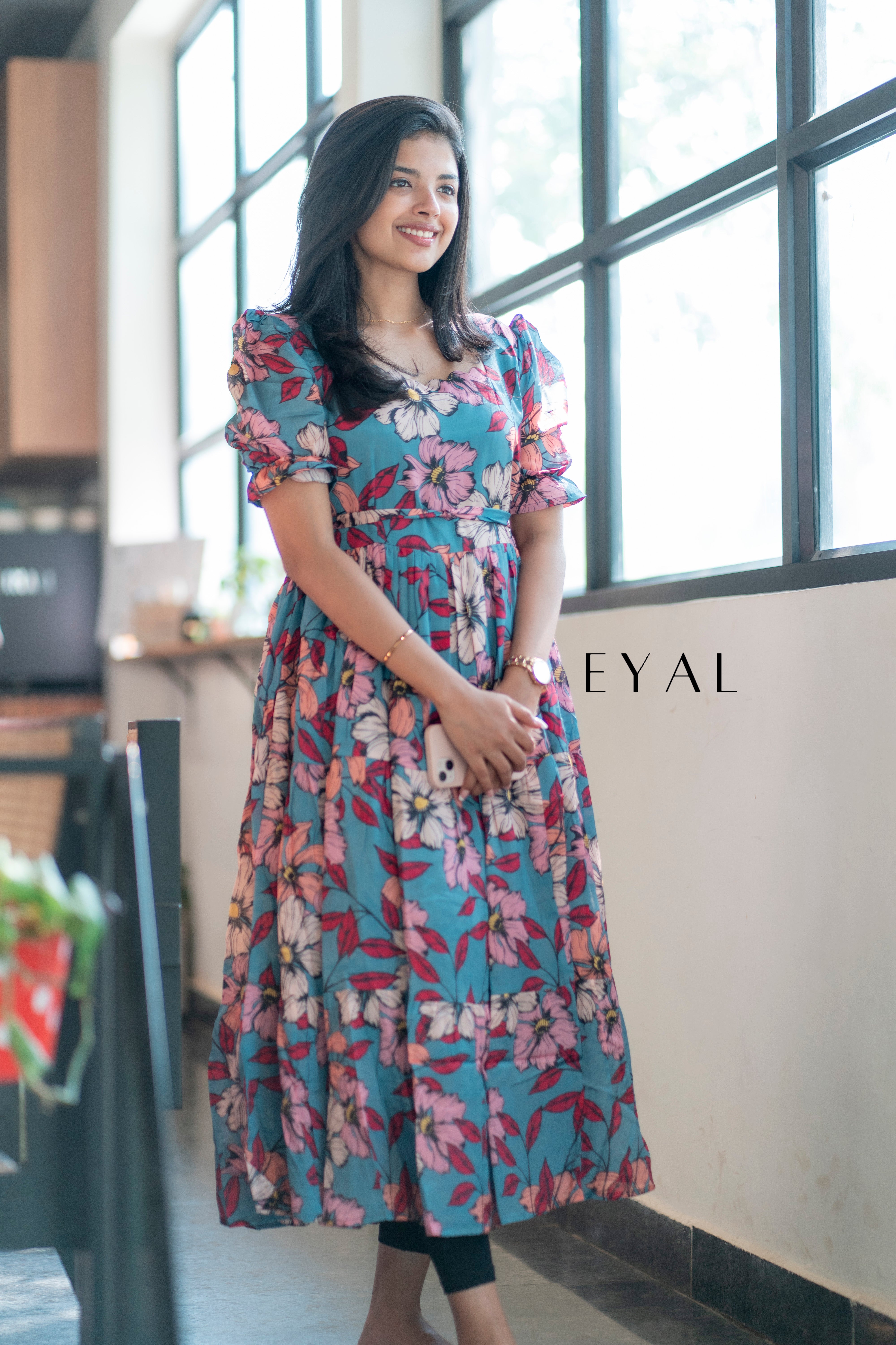 Satin floral maxi - 1184