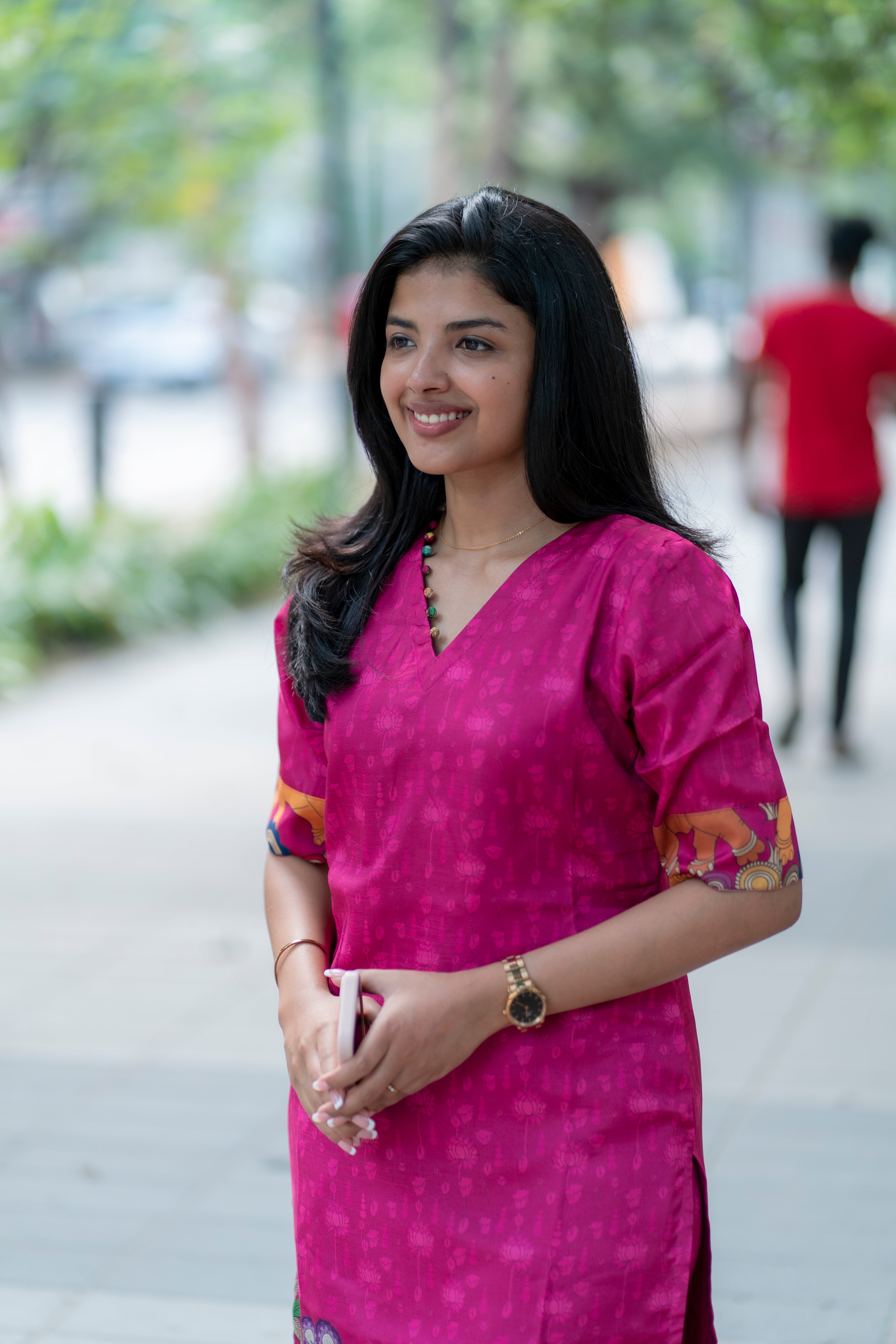 Pink kalamkari kurta set