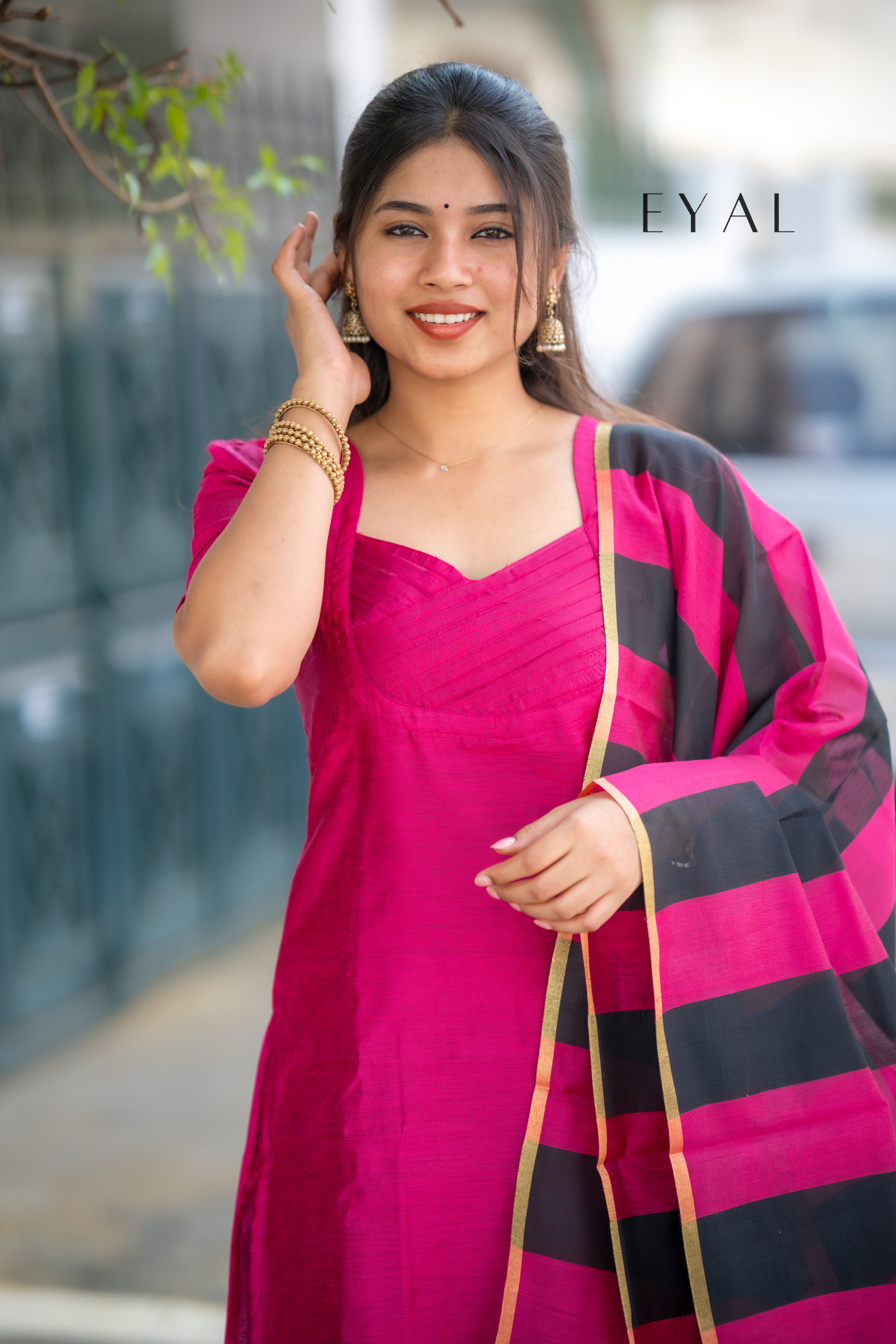 Rose blush silk suit