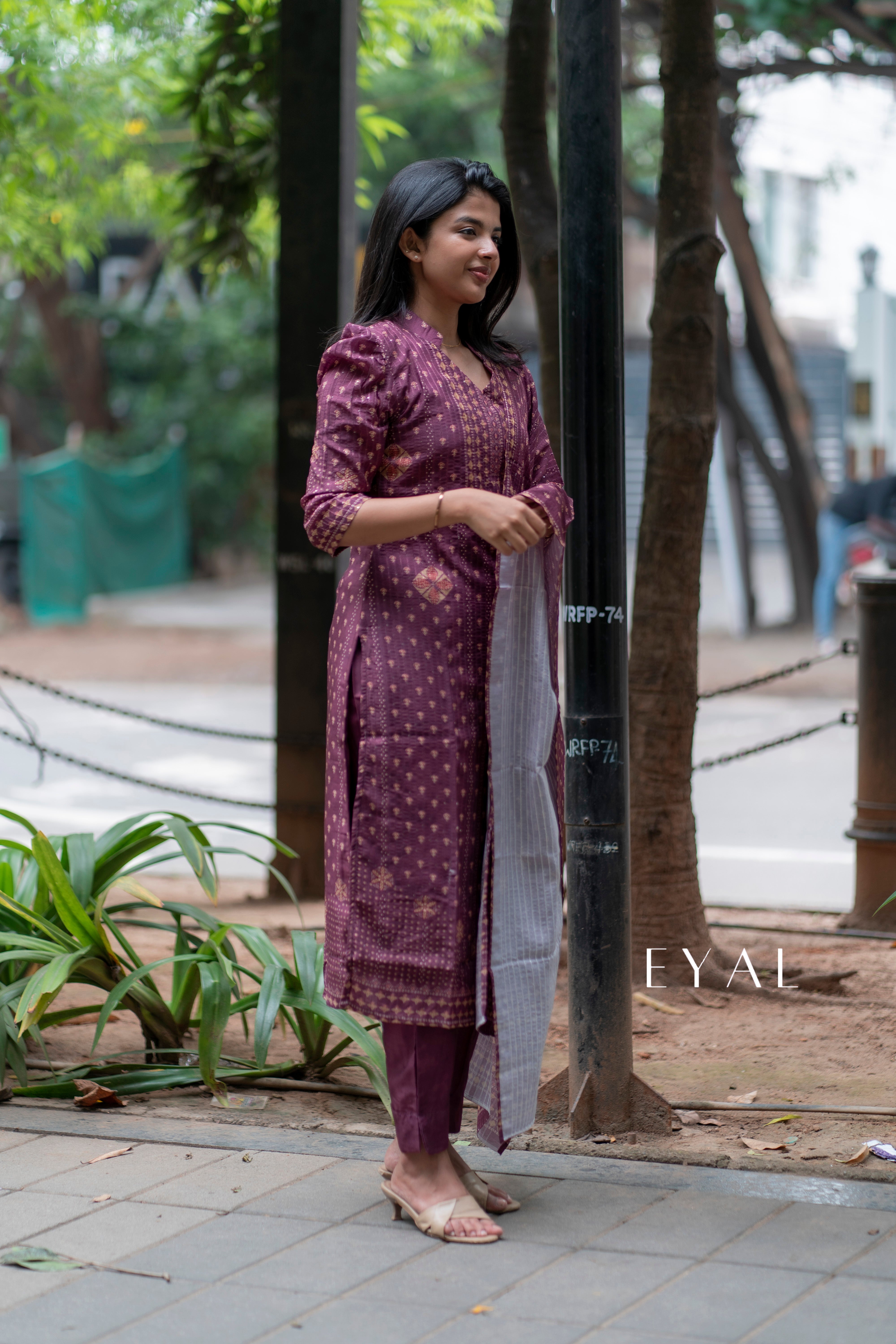 Purple sequins 3 pc suit -1306