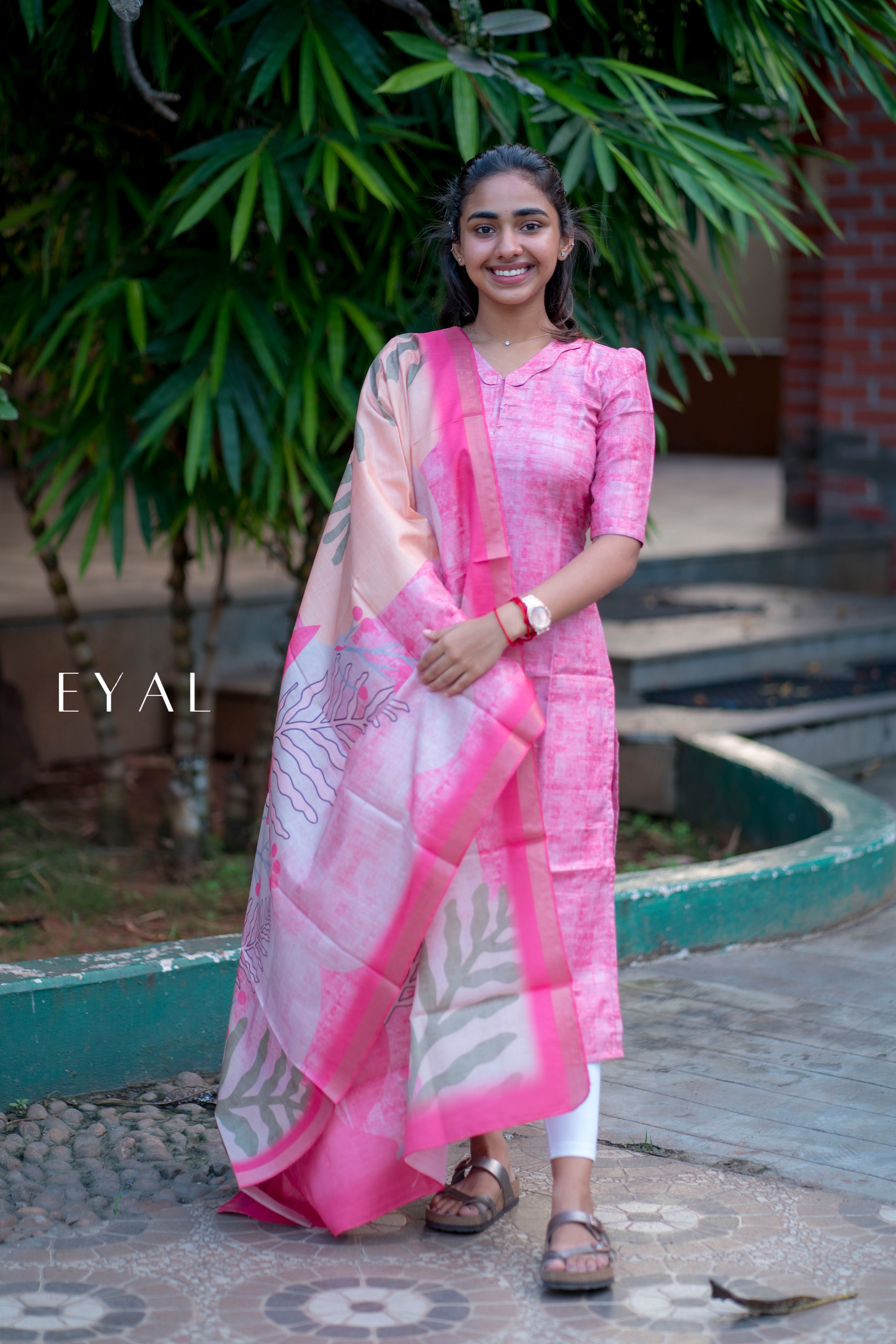 Pink kurti with duppatta -1354