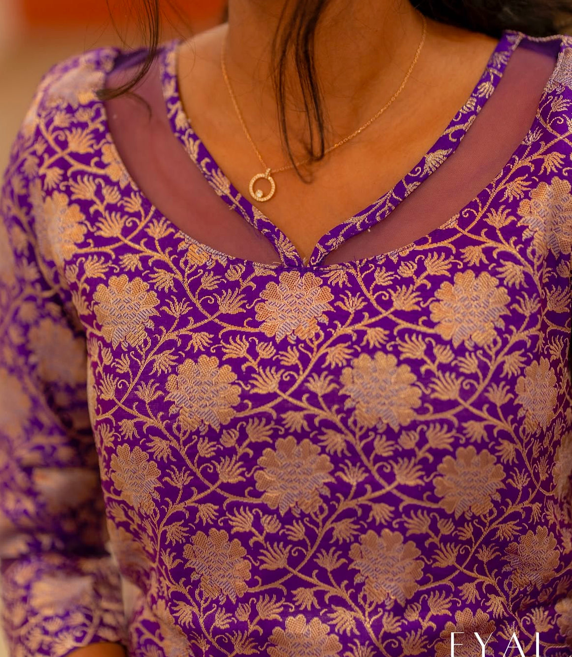 Purple banaras kurti