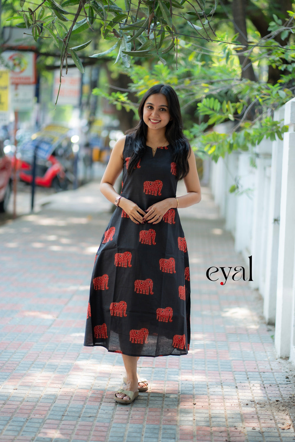 Elephant cotton a-line maxi/kurti