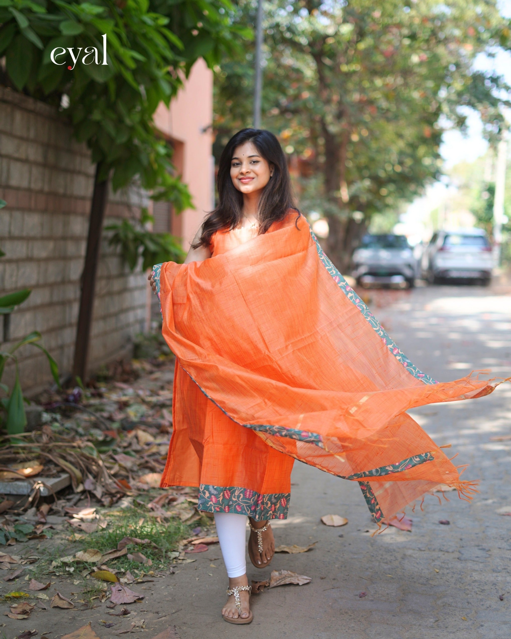 Sunwoven jute cotton kurti with dupatta