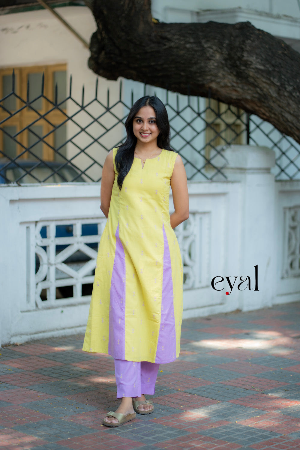 Lemon Lavender handloom cotton set