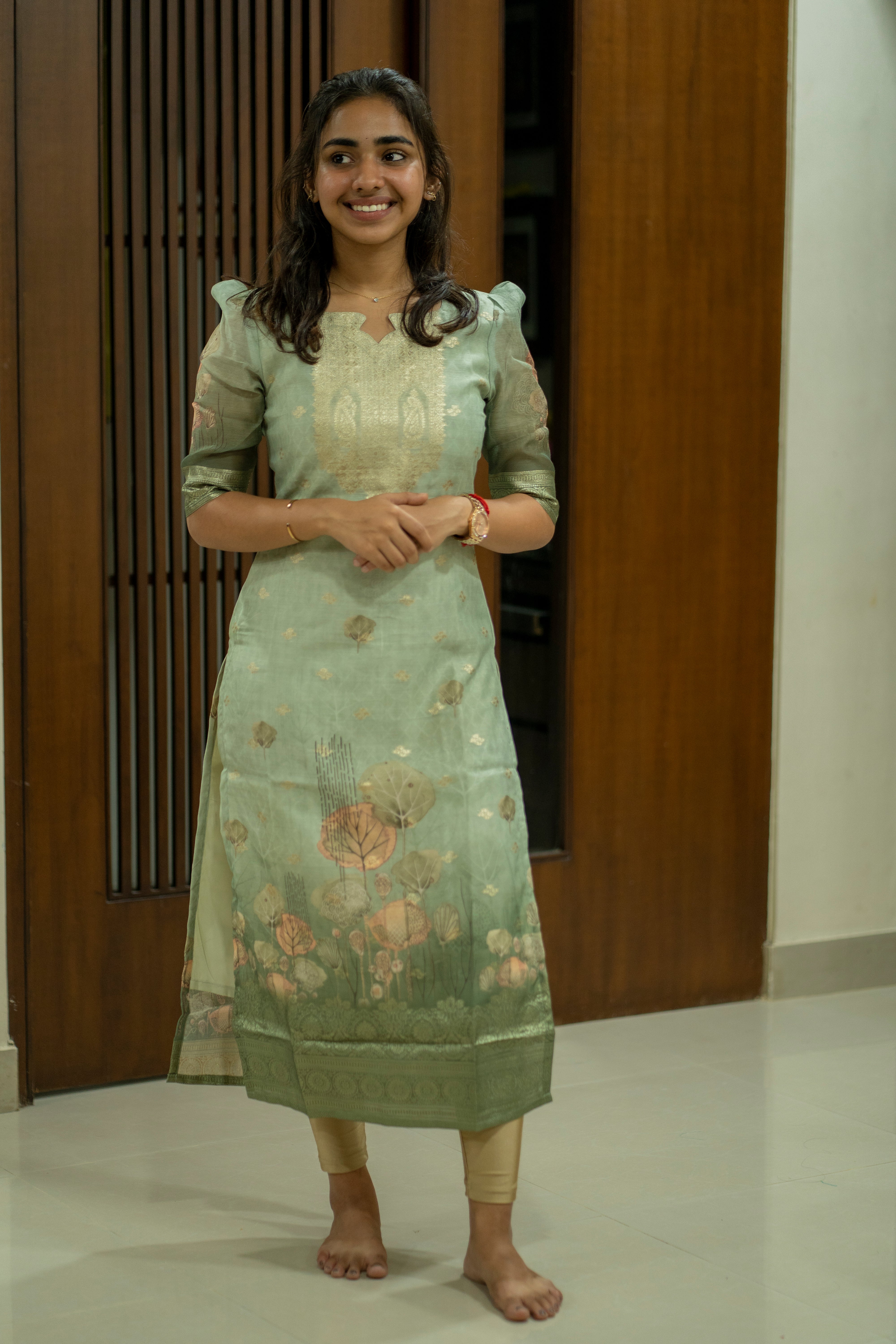 Chanderi kurti with duppatta-1326