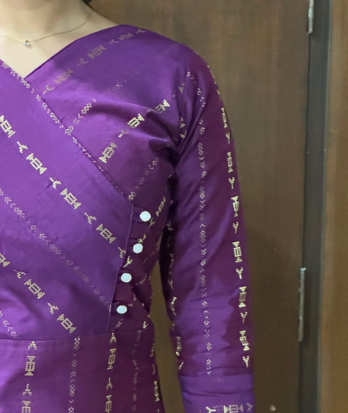 Purple raw silk kurti-1300