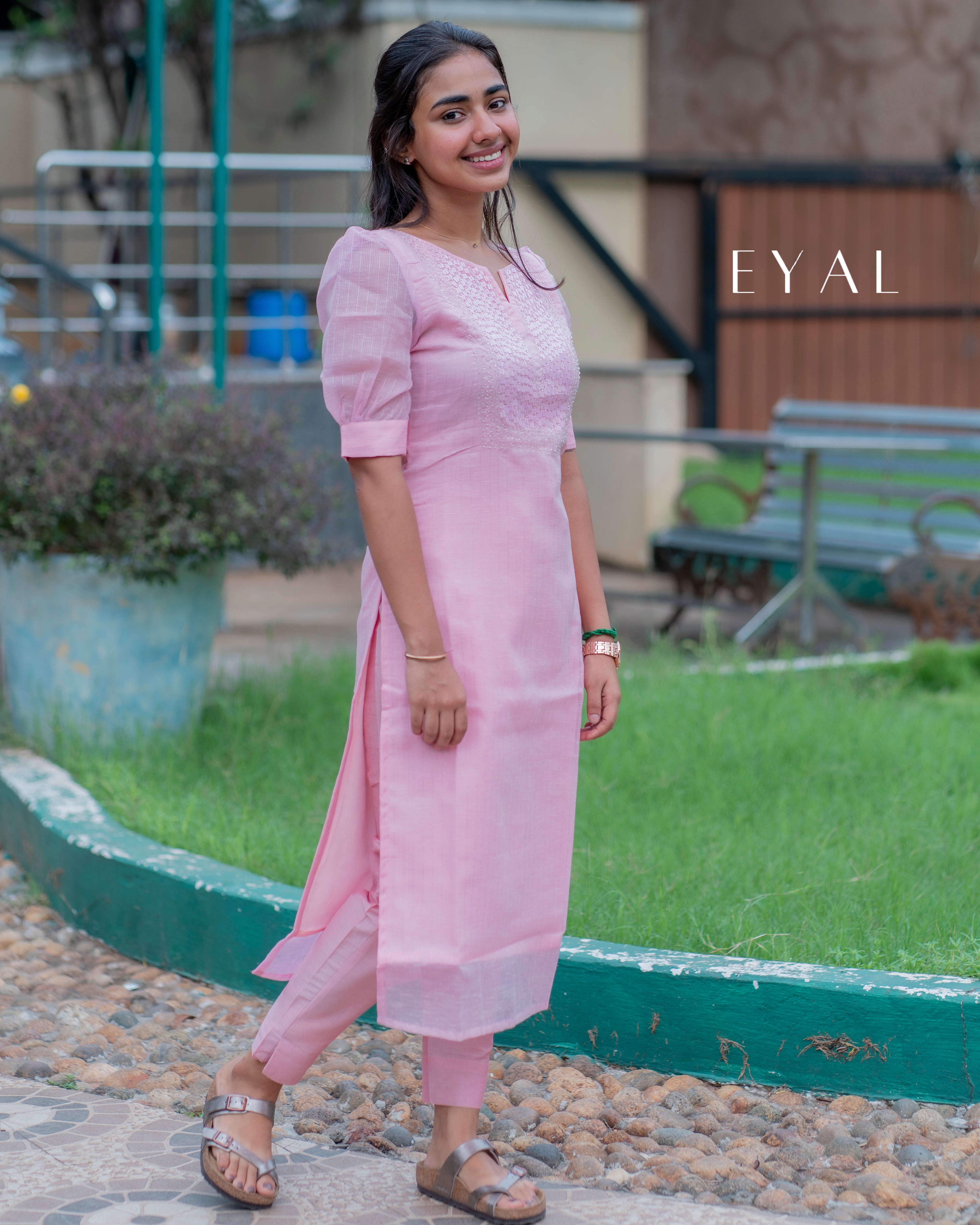 Pink 3 pc kurta set-1380