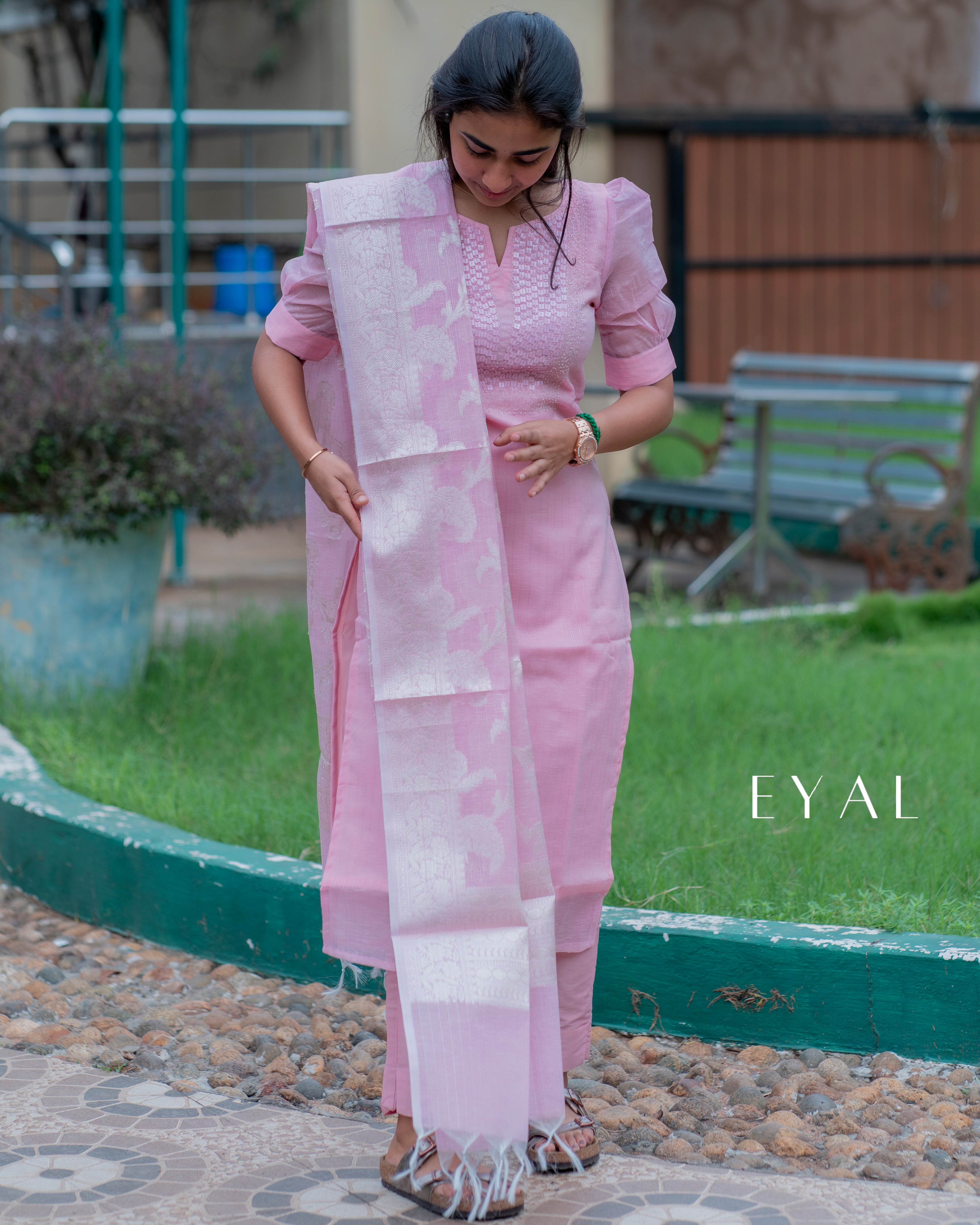 Pink 3 pc kurta set-1380