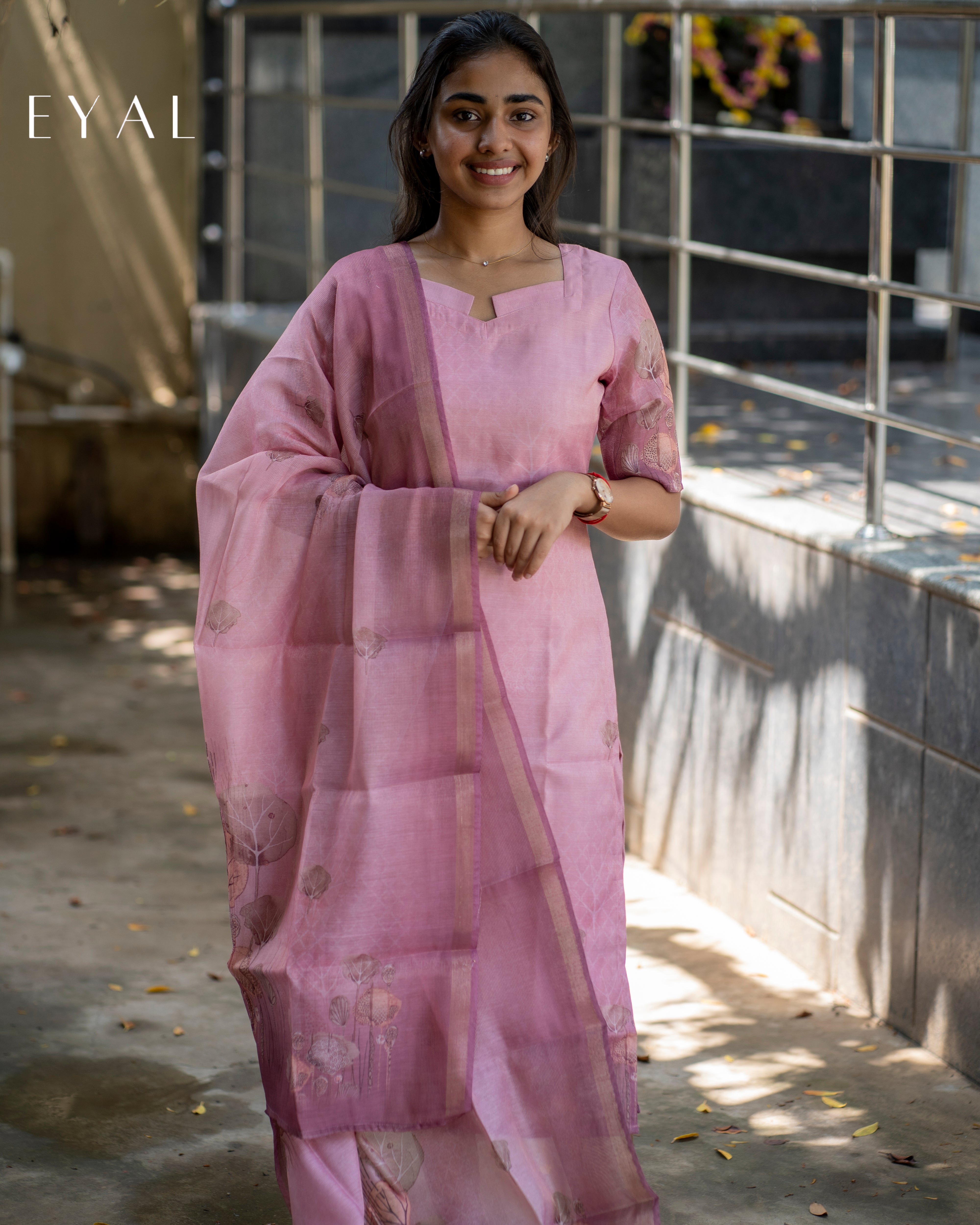 Pink kurti with duppatta-1275