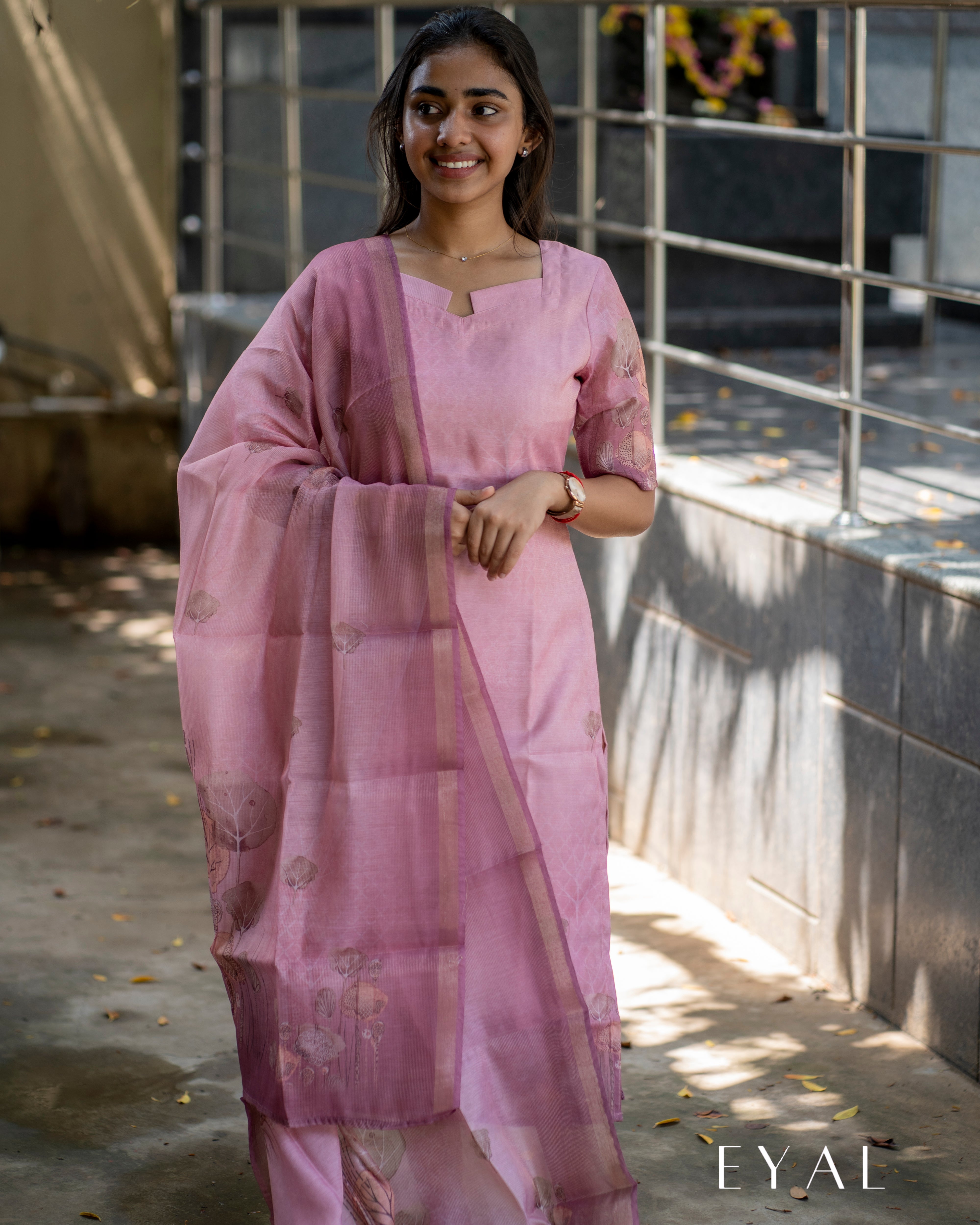 Pink kurti with duppatta-1275