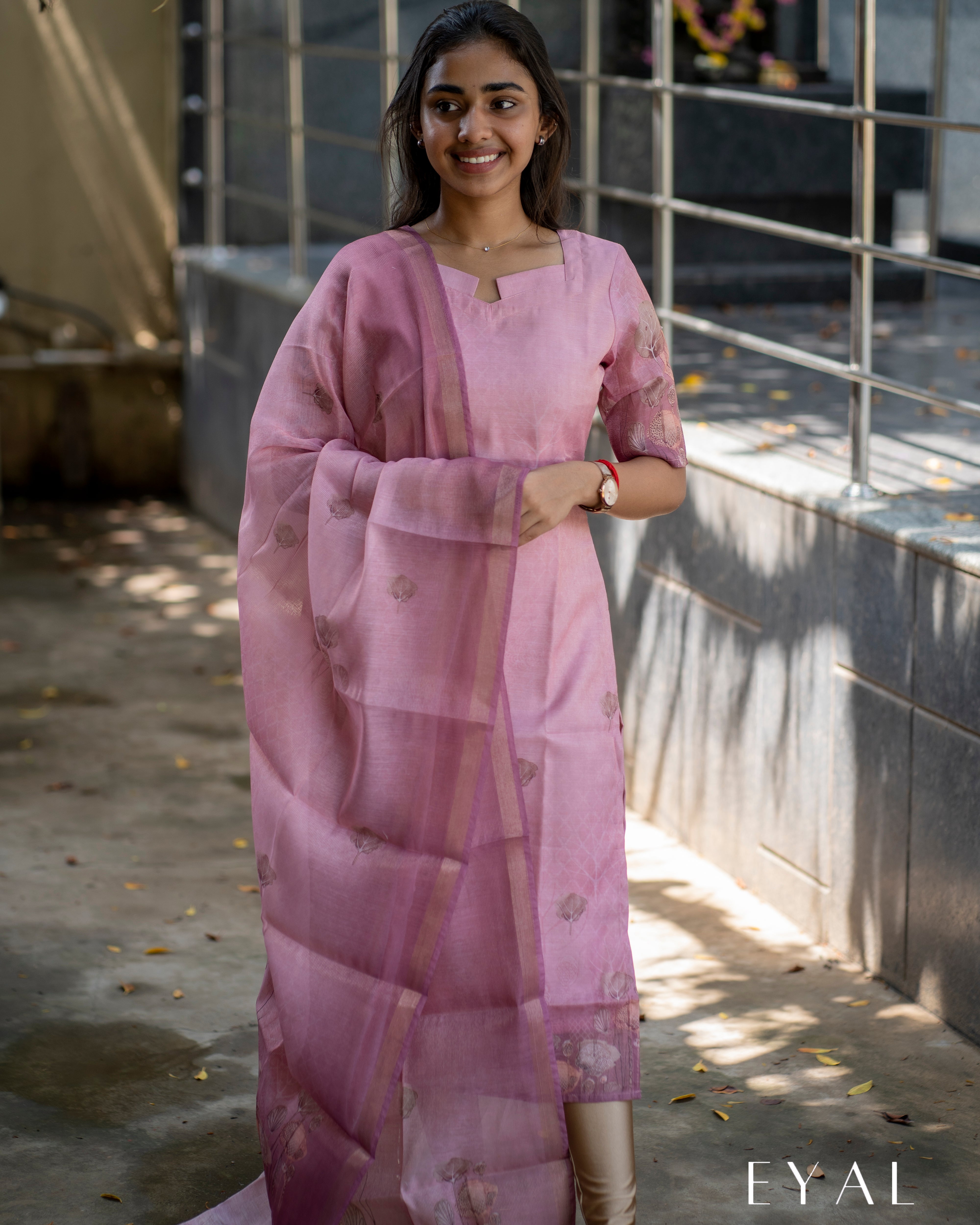 Pink kurti with duppatta-1275