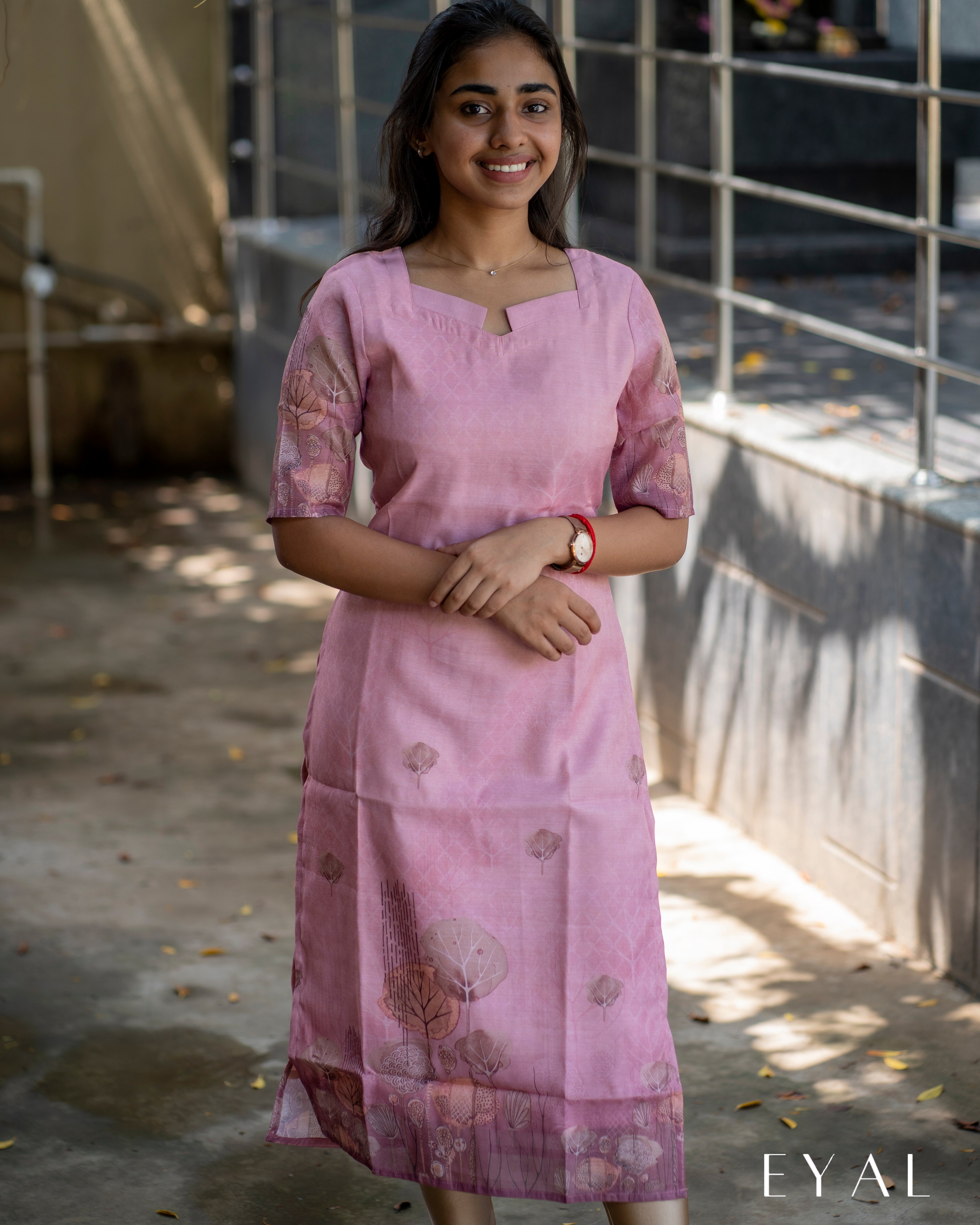 Pink kurti with duppatta-1275