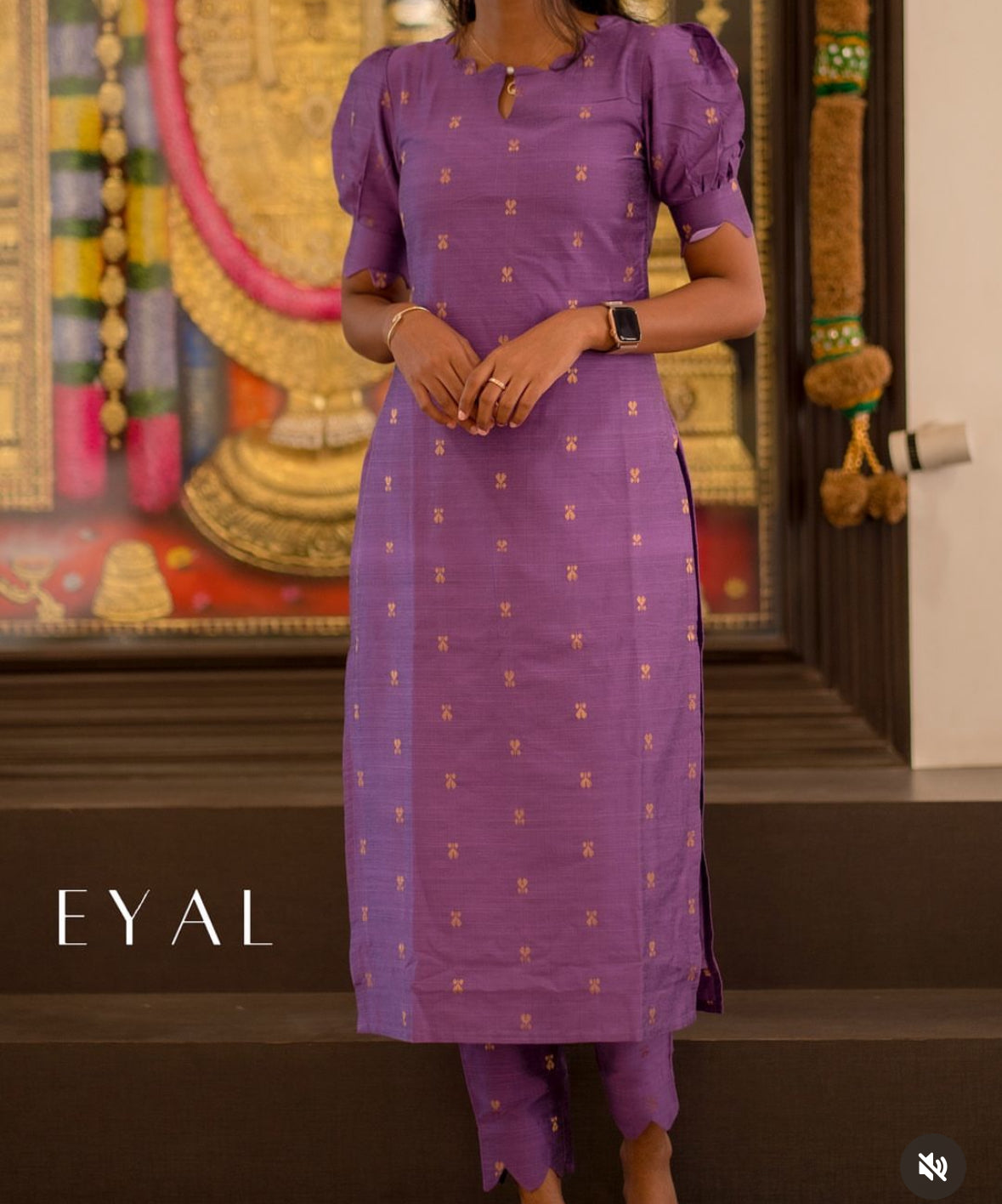 Lavender raw silk kurta set-1268