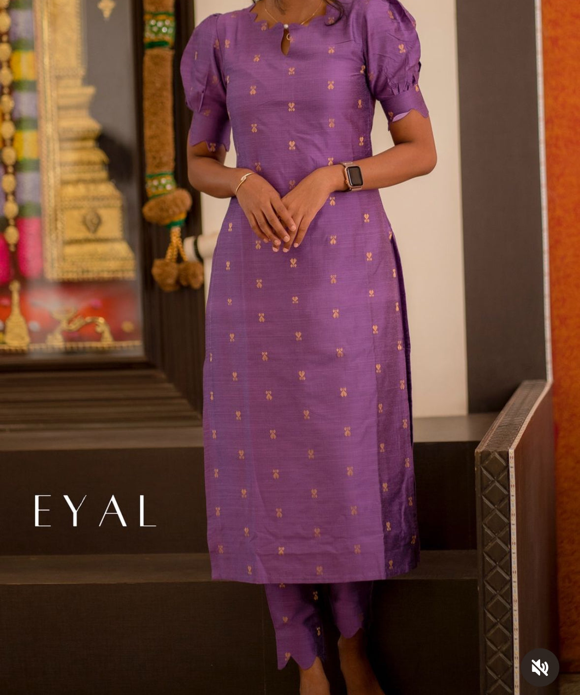 Lavender raw silk kurta set-1268