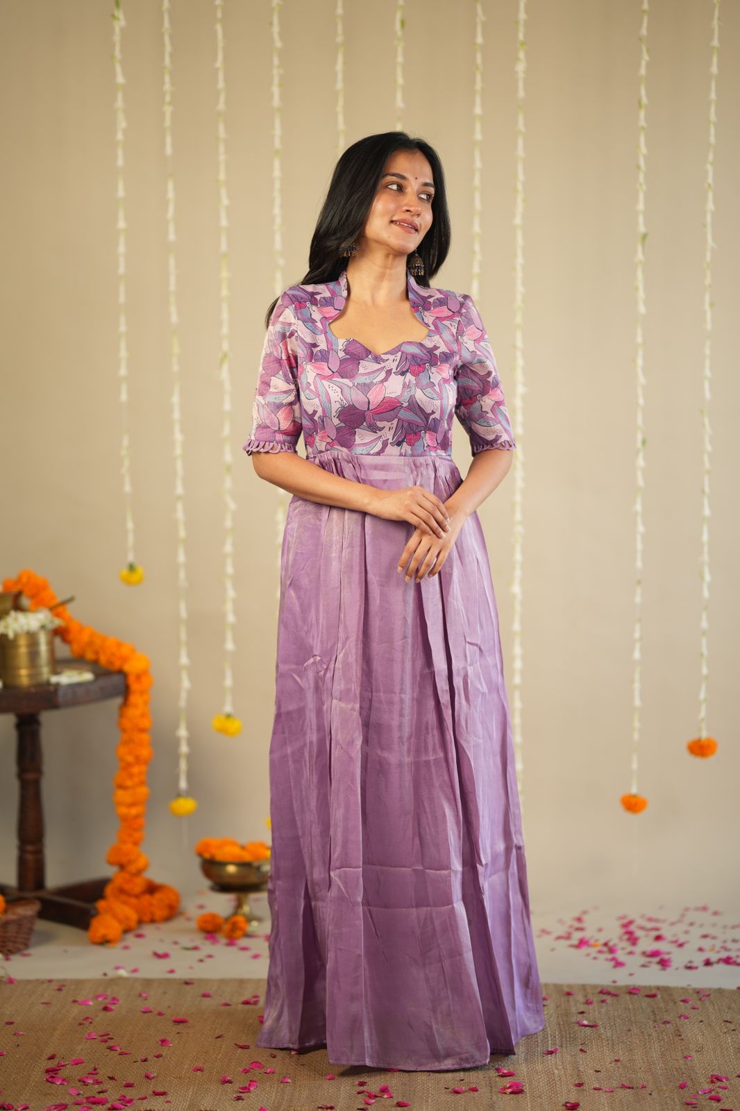 Lilac tissue gown -1212