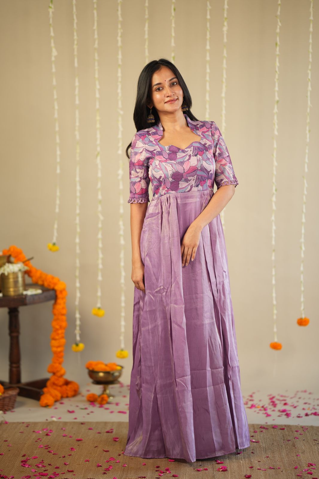 Lilac tissue gown -1212